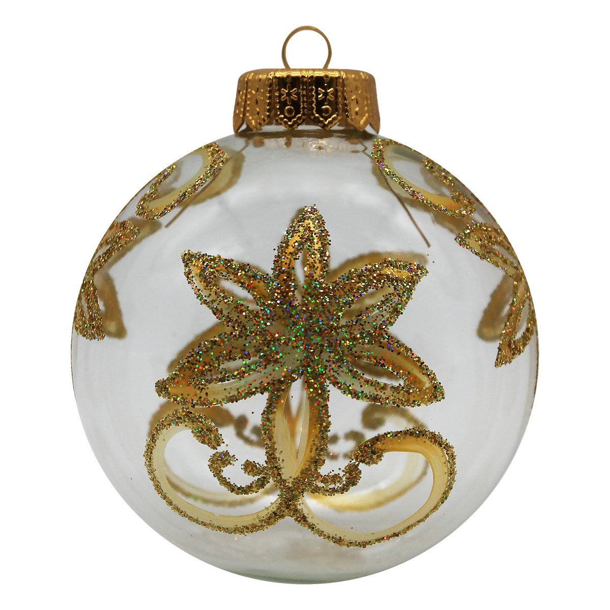 Изображение товара Шар "Золотой цветок",100 мм., в подарочной упаковке