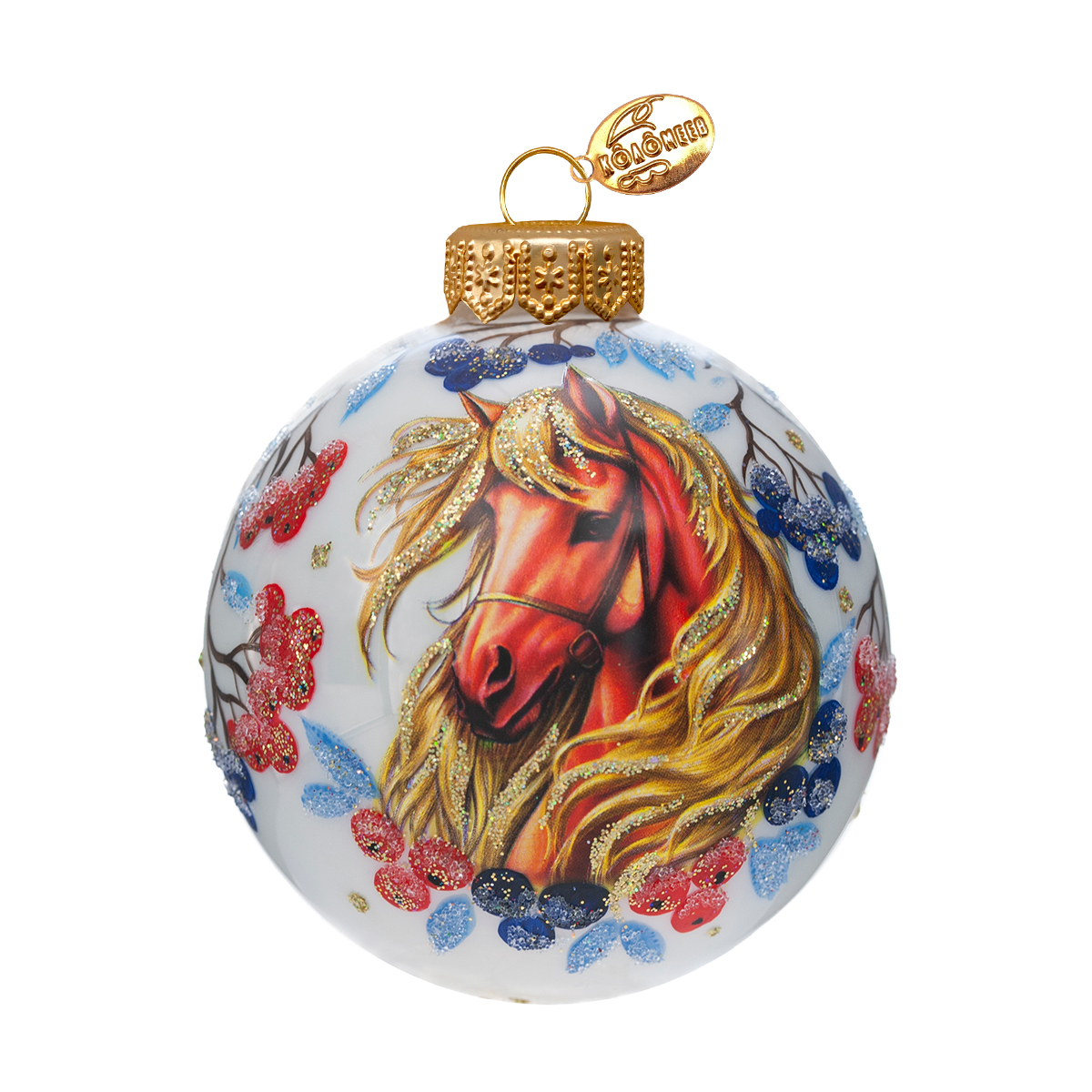 Изображение товара Шар "Конь златогривый, 100 мм., в подарочной упаковке