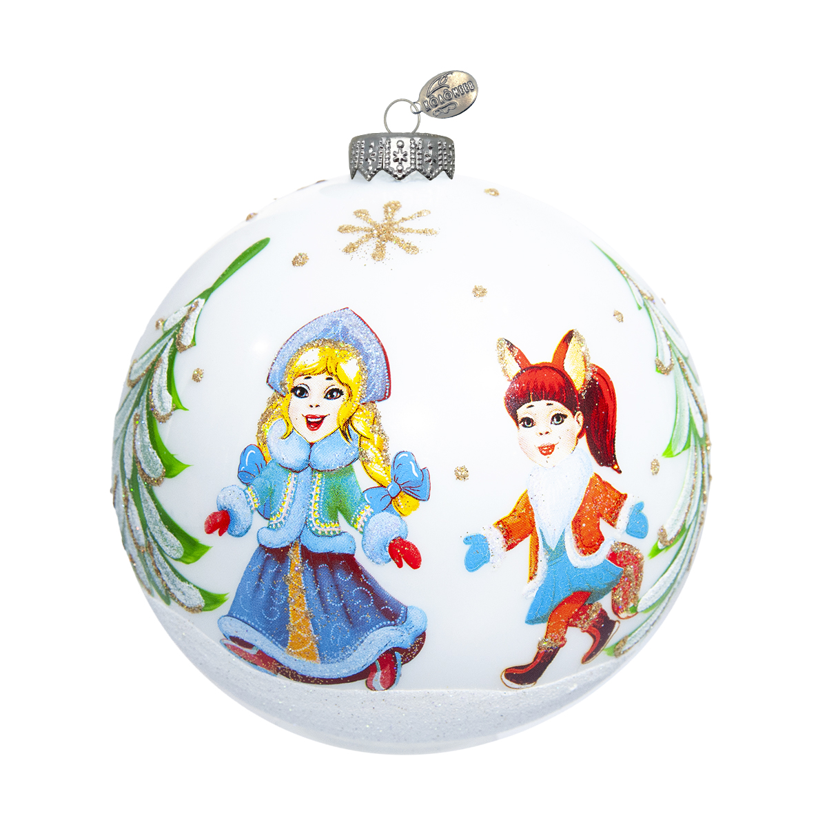 Изображение товара Шар "Новогодний хоровод", 100 мм., в подарочной упаковке