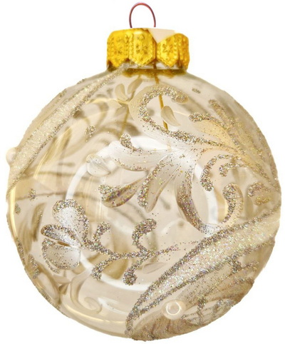 Изображение товара Шар "Серебристая графика", 80 мм., в подарочной упаковке