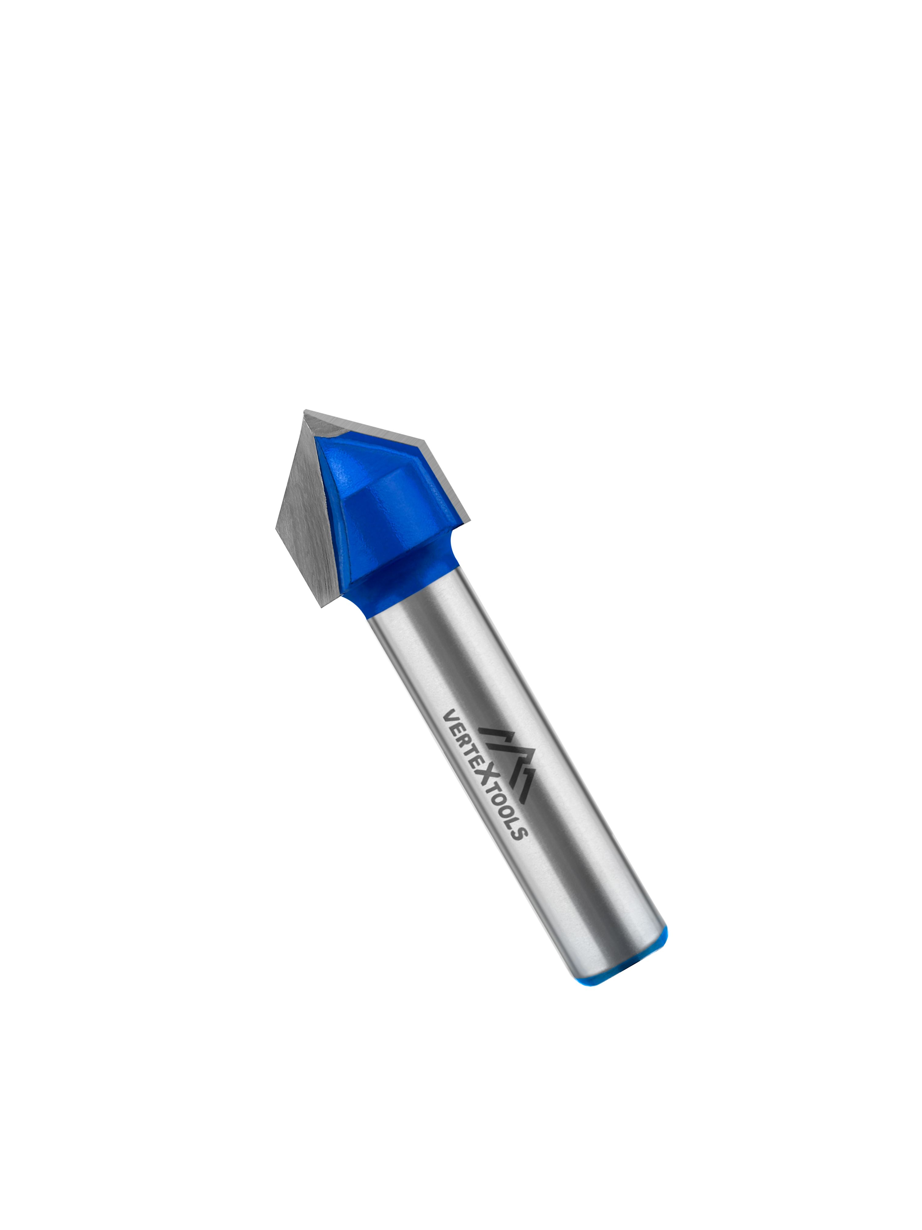 Изображение товара Фреза пазовая VERTEXTOOLS v-образная 8мм хвостовик 12мм диаметр 12мм высота 12мм