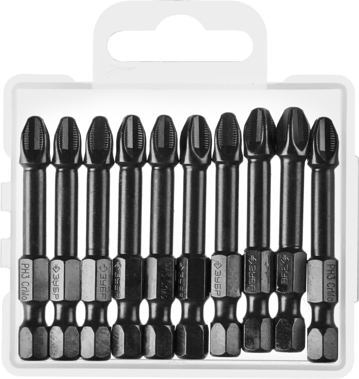 Изображение товара Биты ЗУБР 26021-3-50-S10 - сменные насадки для шуруповертов, надежные и долговечные