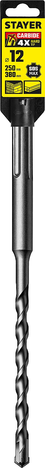 Изображение товара Бур SDS-max Stayer 29370-250-12 для бетона и кирпича 12 мм длина 460 мм