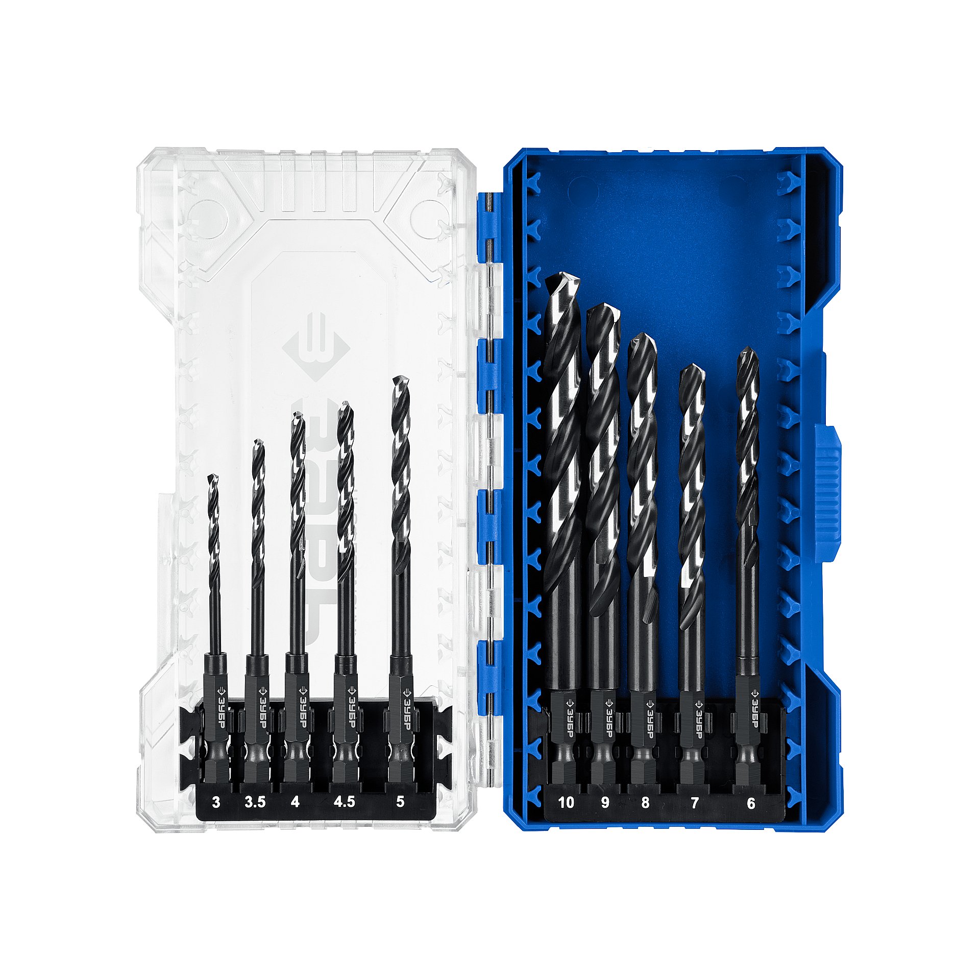 Изображение товара Набор сверл по металлу ЗУБР 29623-H10  для точных и долговечных работ