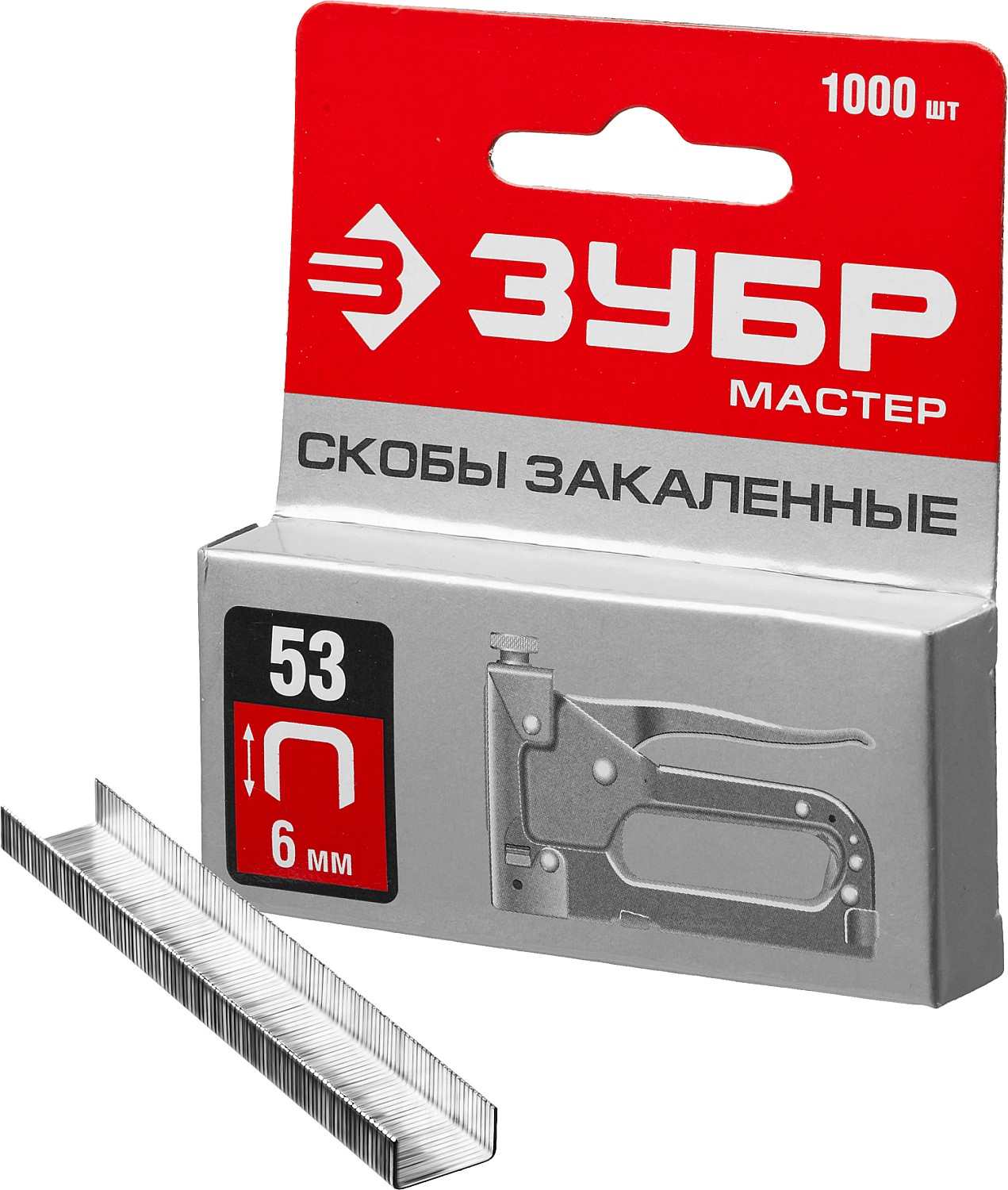 Изображение товара Скобы для степлера ЗУБР 31625-06 красные надежные расходные материалы