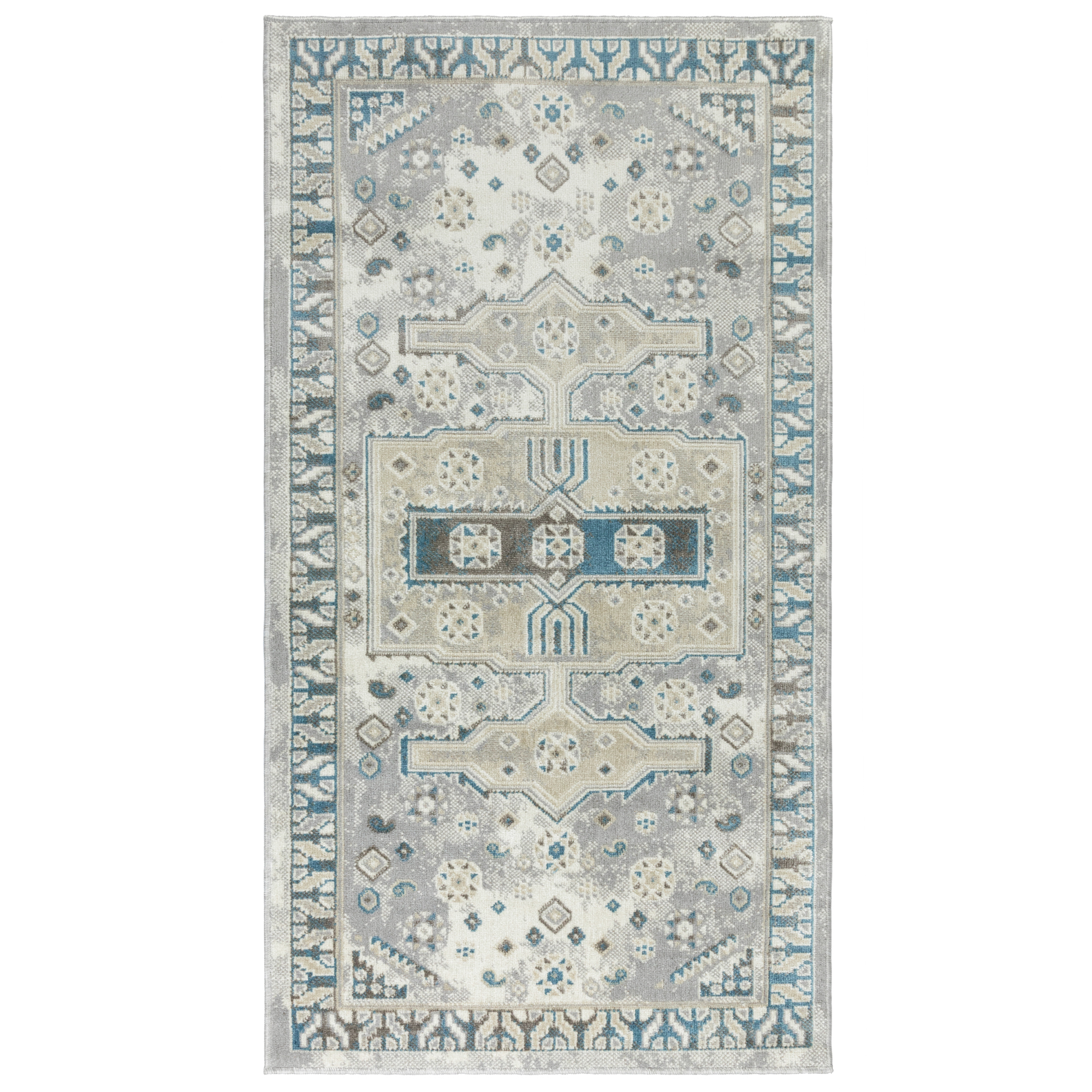 Изображение товара Ковёр голубой 80x150 см из полиэстера для дома с низким ворсом