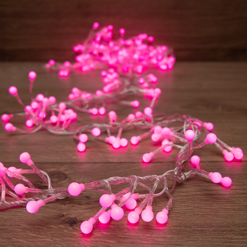 Изображение товара Гирлянда Мишура LED 3 м прозрачный ПВХ, 288 диодов, цвет розовый