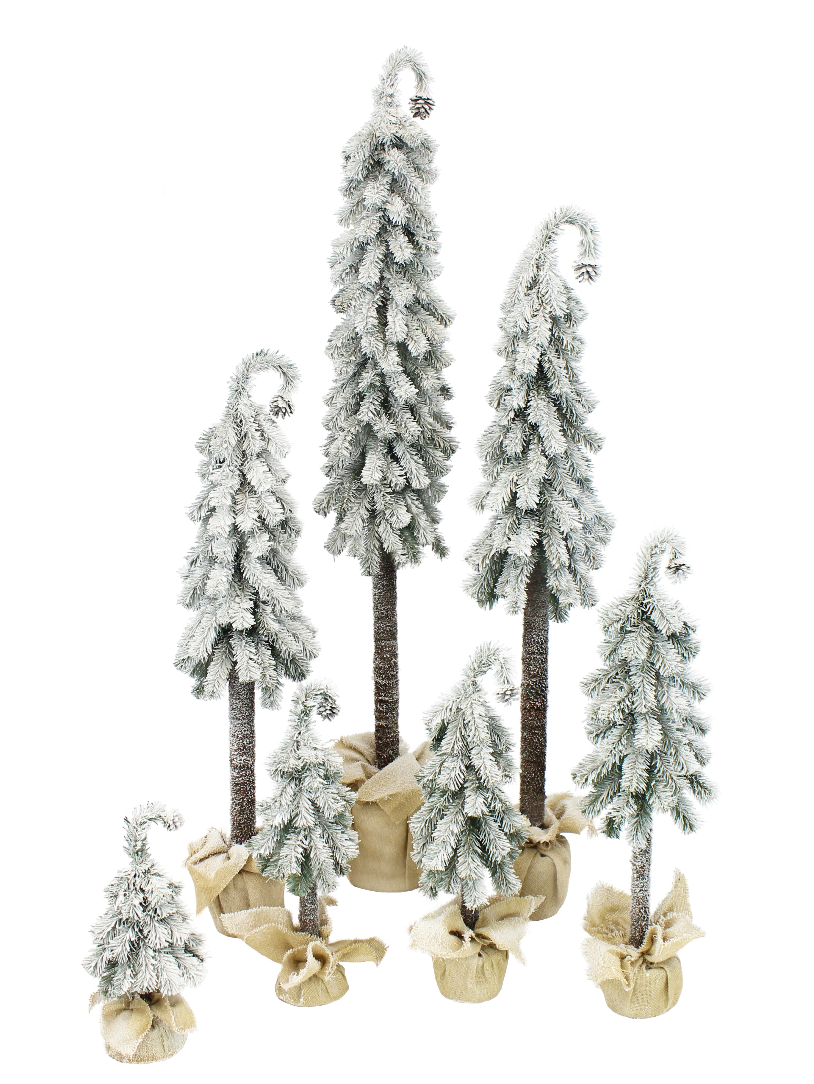 Изображение товара Ель искусственная Beatrees Петрушка зеленая заснеженная на высокой ножке в мешке 100 см