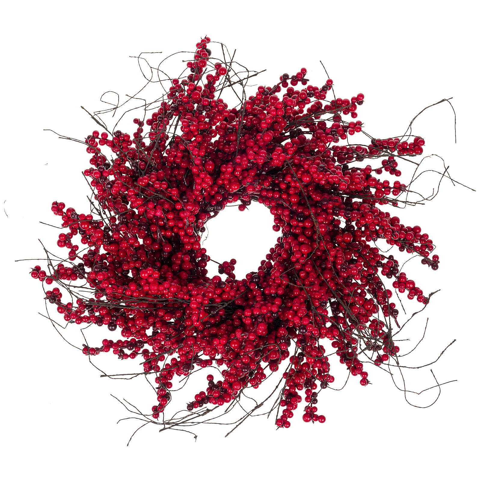 Изображение товара Венок искусственный ягодный пластик D40xH112 см - новогоднее украшение