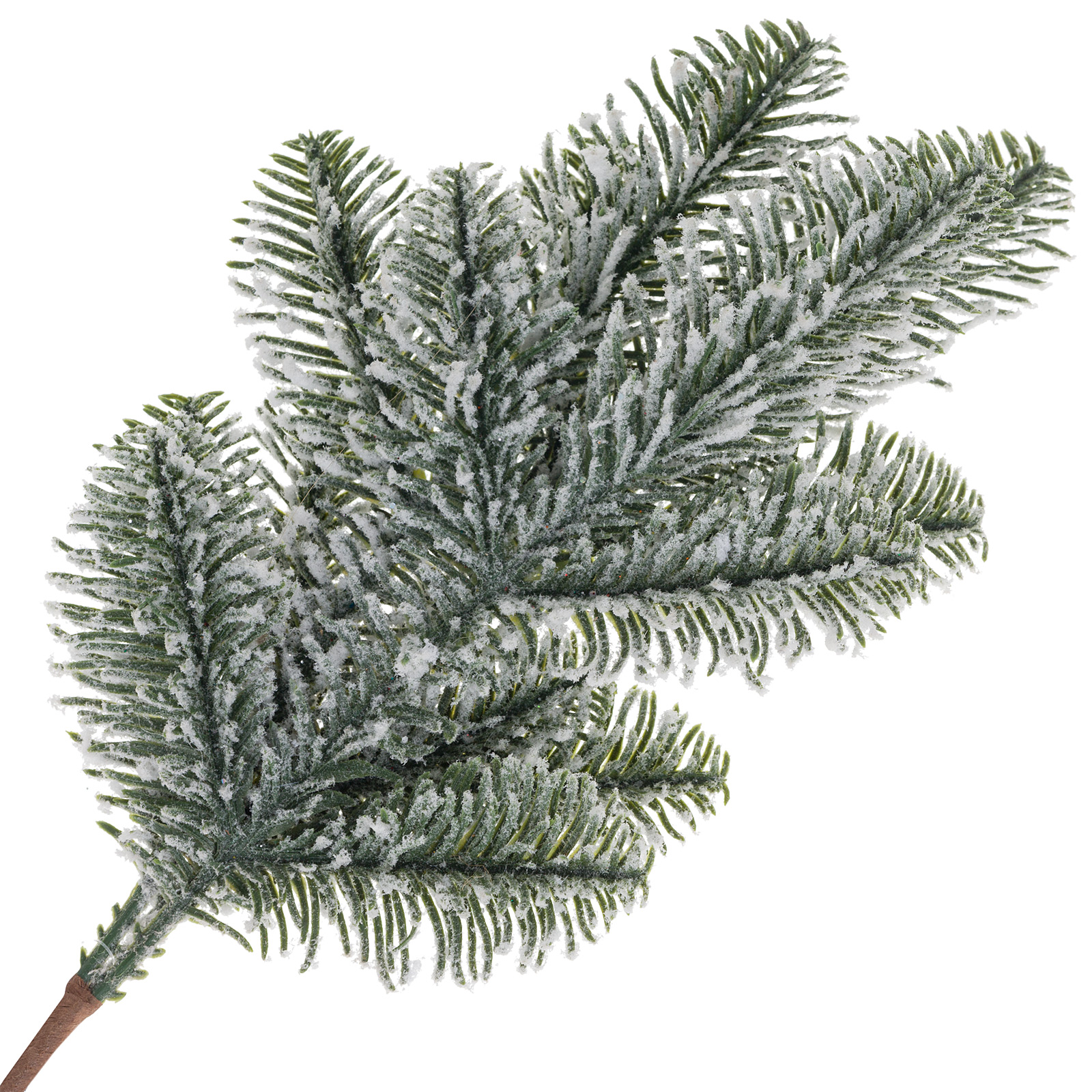 Изображение товара Искусственная еловая ветка заснеженная высота 34 см