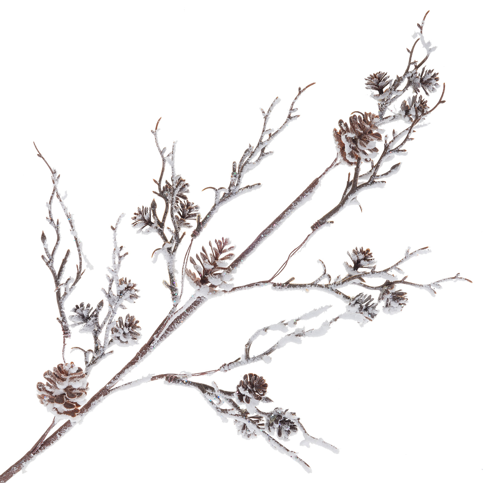 Изображение товара Искусственная ветка заснеженная с шишками H70 см от X-mas Club