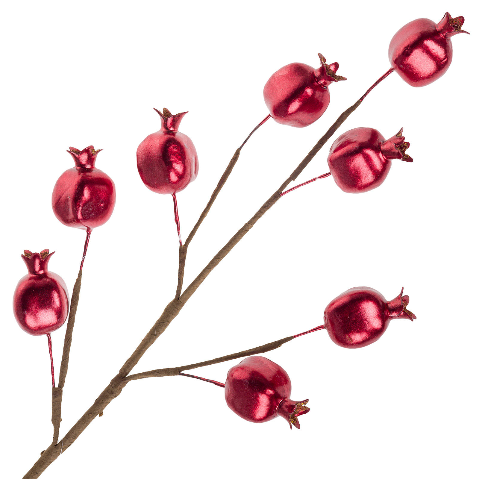 Изображение товара Искусственная ягодная ветка пластик H60 см - Красный декор