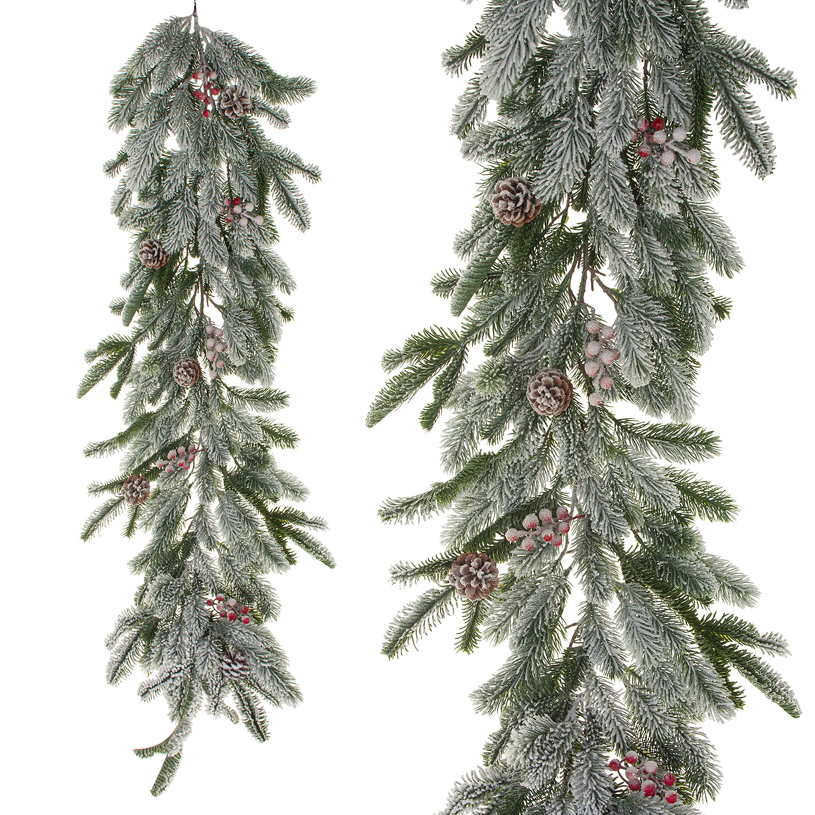 Изображение товара Гирлянда искусственная еловая заснеженная пластик 120 см для зимних и новогодних декораций