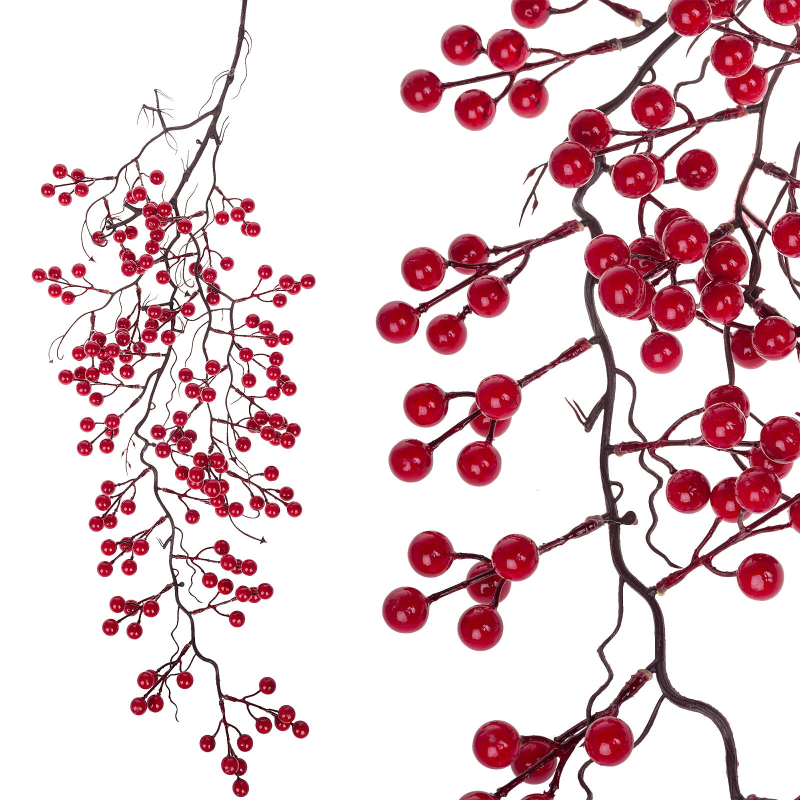 Изображение товара Искусственная заснеженная ягодная гирлянда пластик 86 см