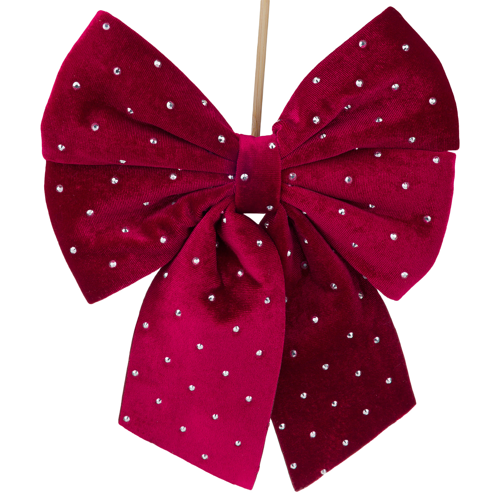 Изображение товара Красная елочная игрушка Бант бархат 20xH24 см для новогодней елки