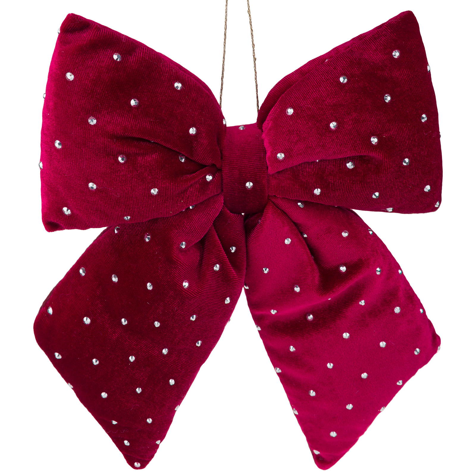 Изображение товара Красная елочная игрушка Бант бархат 30x34 см для украшения елки