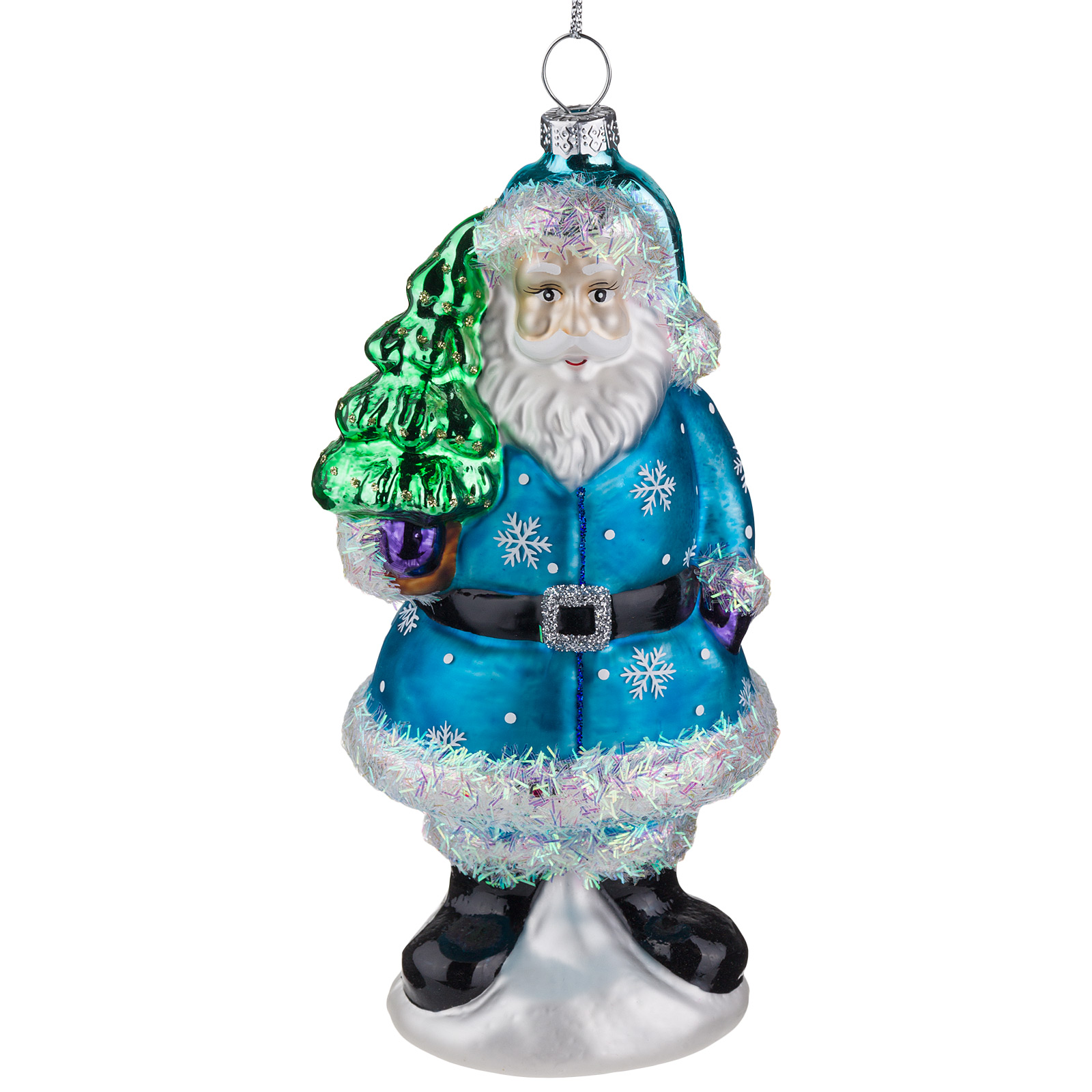 Изображение товара Елочная игрушка Дед мороз стекло 6xH14 см