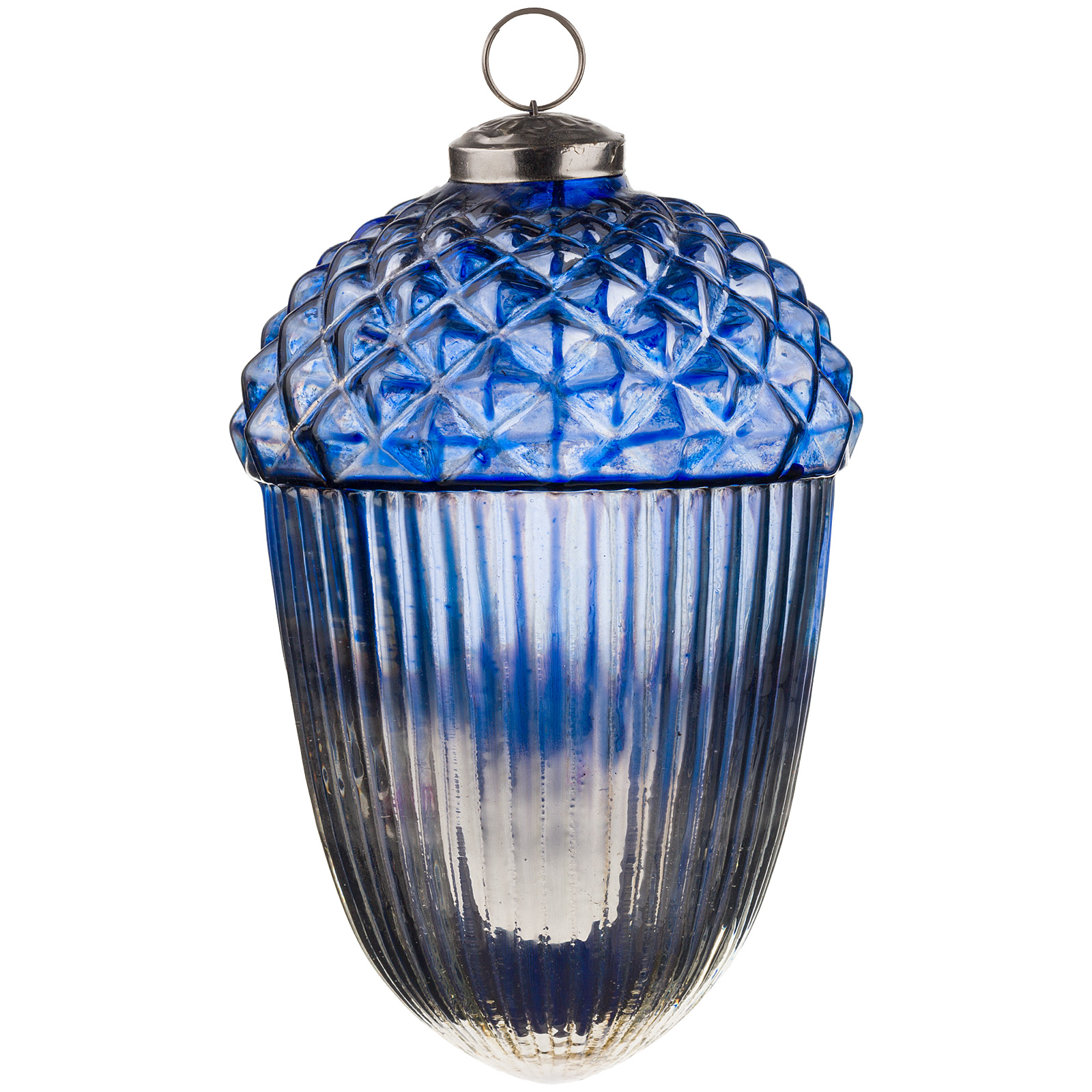 Изображение товара Елочная игрушка Желудь из стекла высотой 15 см