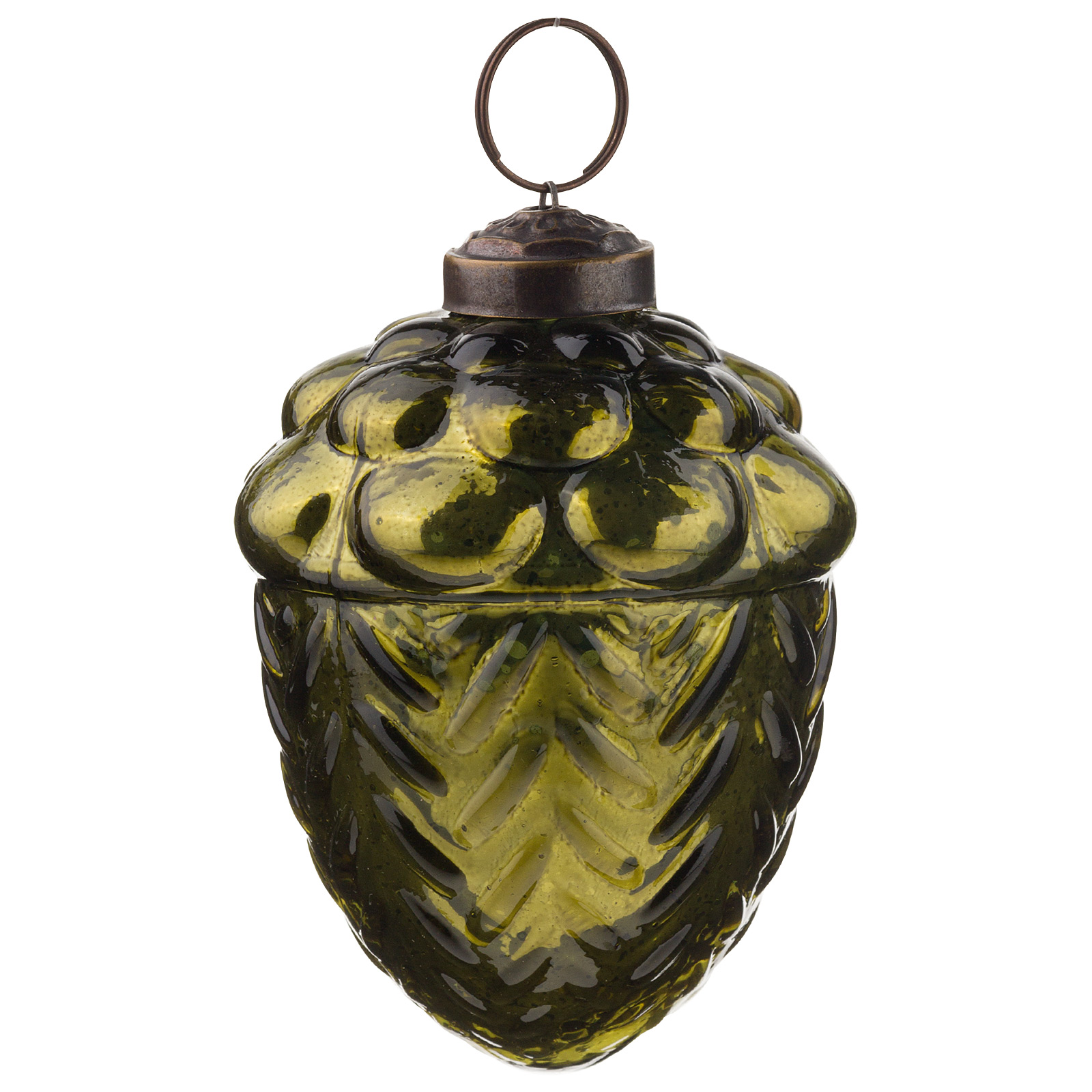 Изображение товара Елочная игрушка Желудь стекло H8 см для новогоднего декора