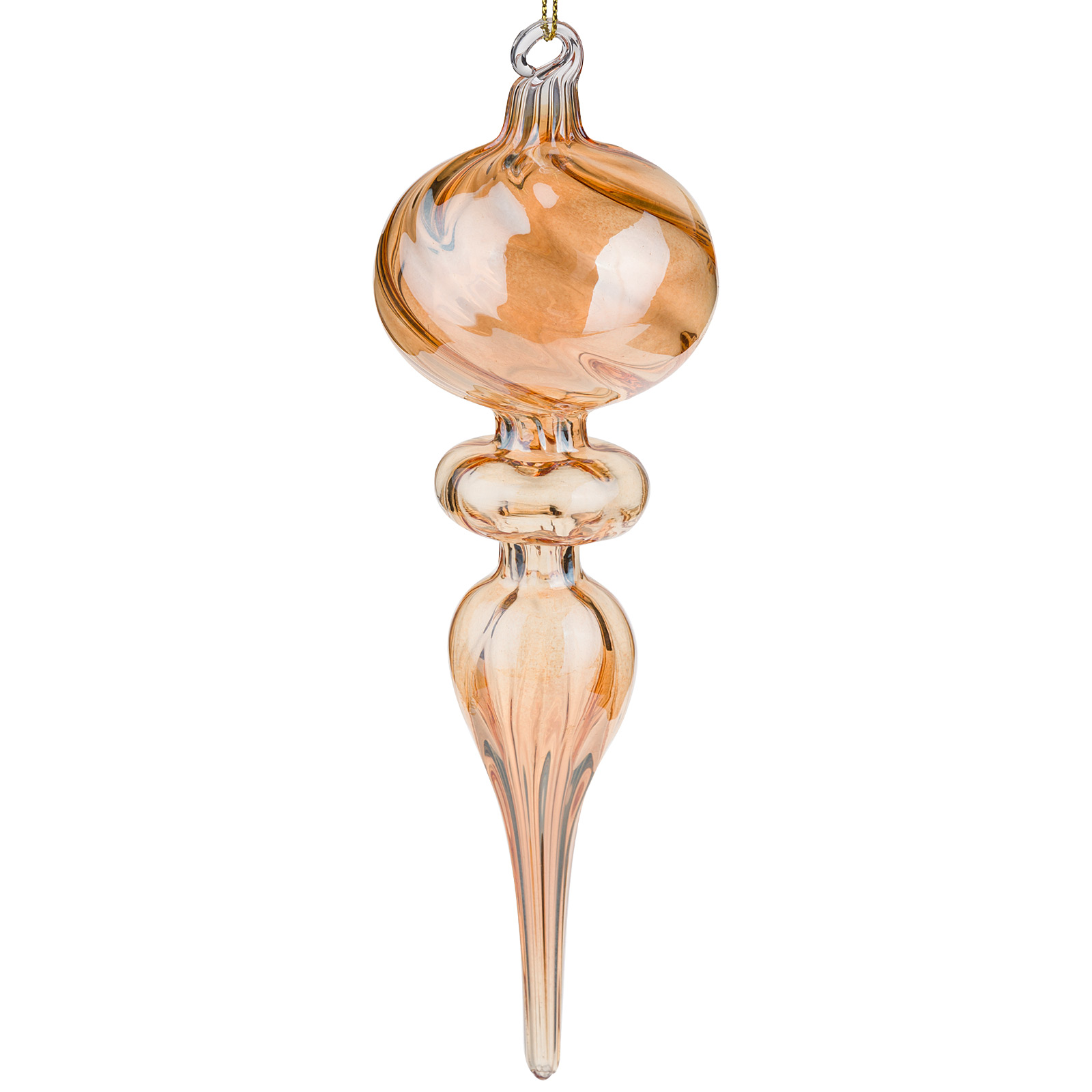 Изображение товара Елочная игрушка Калабаш стекло 5,5xH18 см для новогоднего декора