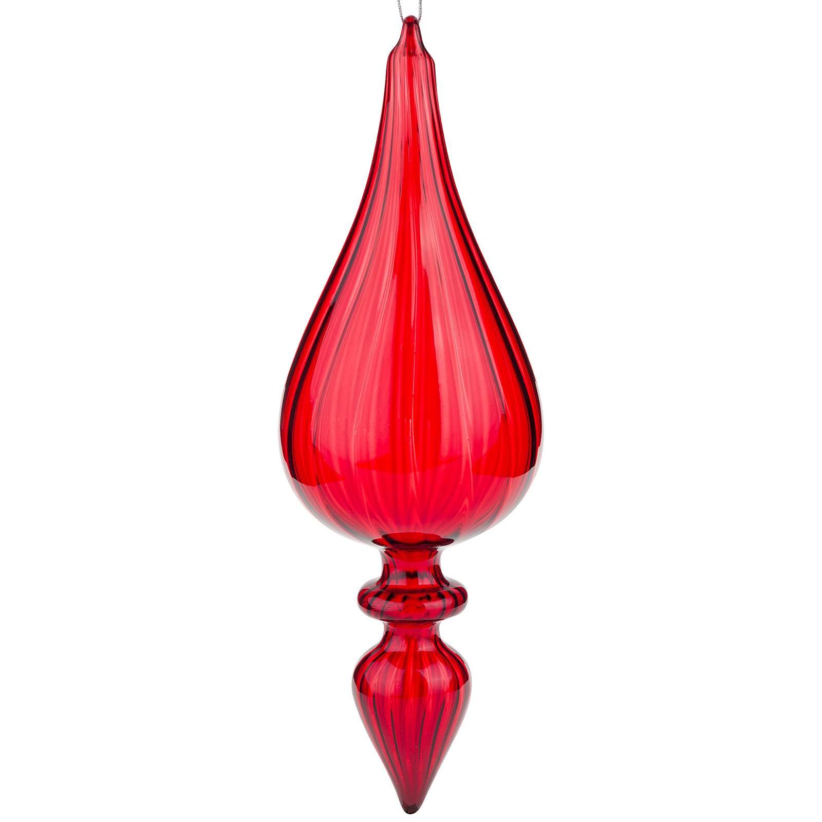 Изображение товара Стеклянная елочная игрушка калабаш 7,5x23 см красная новогоднее украшение