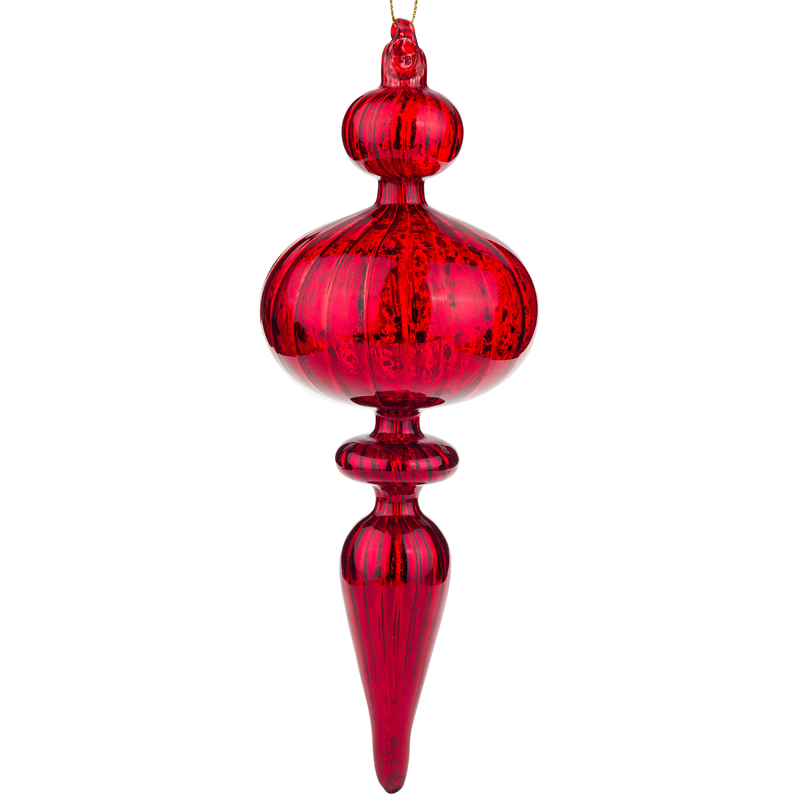Изображение товара Елочная игрушка калабаш стекло 8x23 см красная праздничная новогодняя украшение