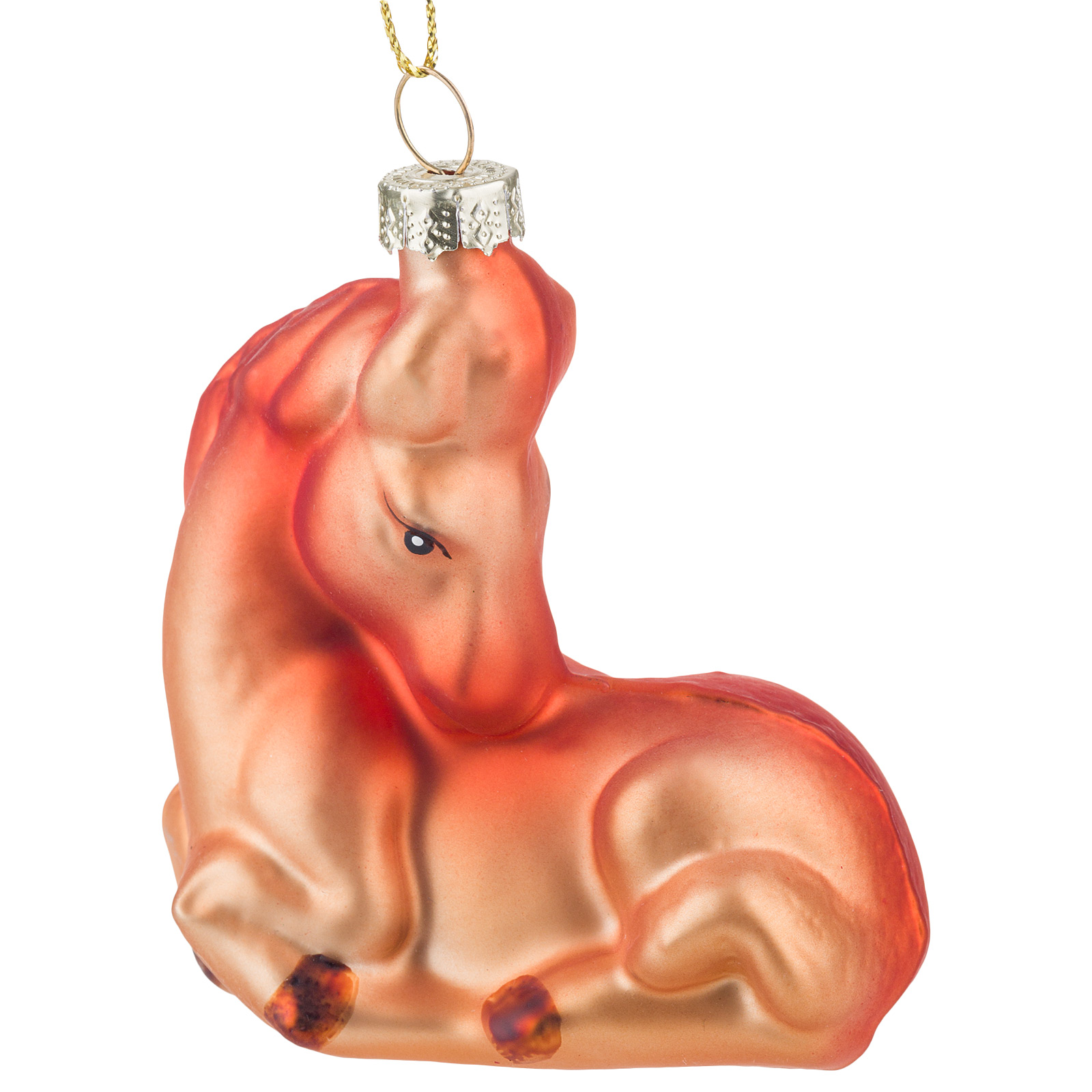 Изображение товара Елочная игрушка Лошадка стекло 7x4xH8 см с ручной росписью