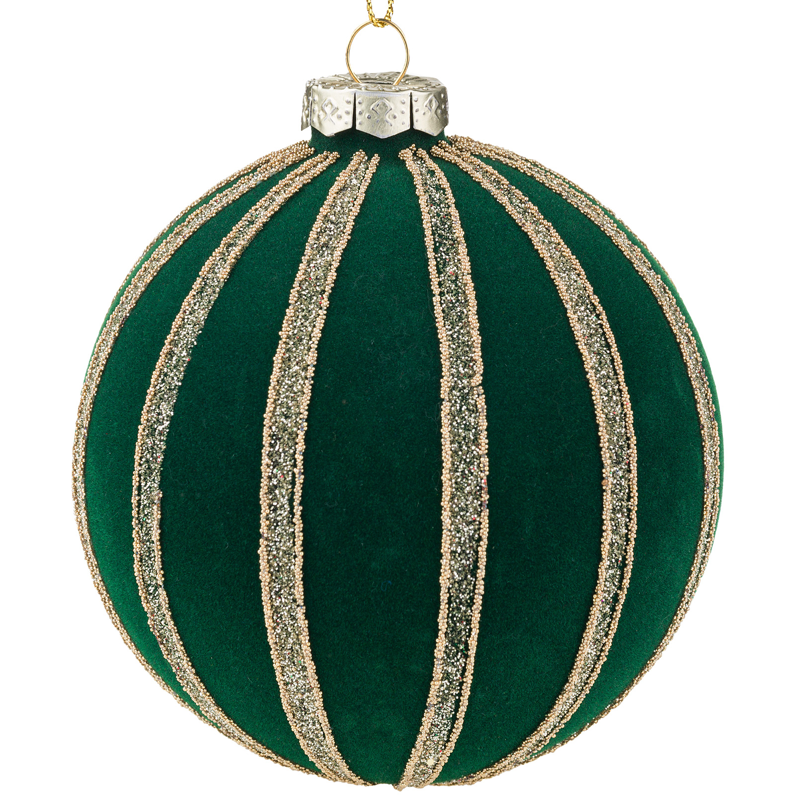 Изображение товара Елочная игрушка Луковка бархат стекло D10 см стильное новогоднее украшение