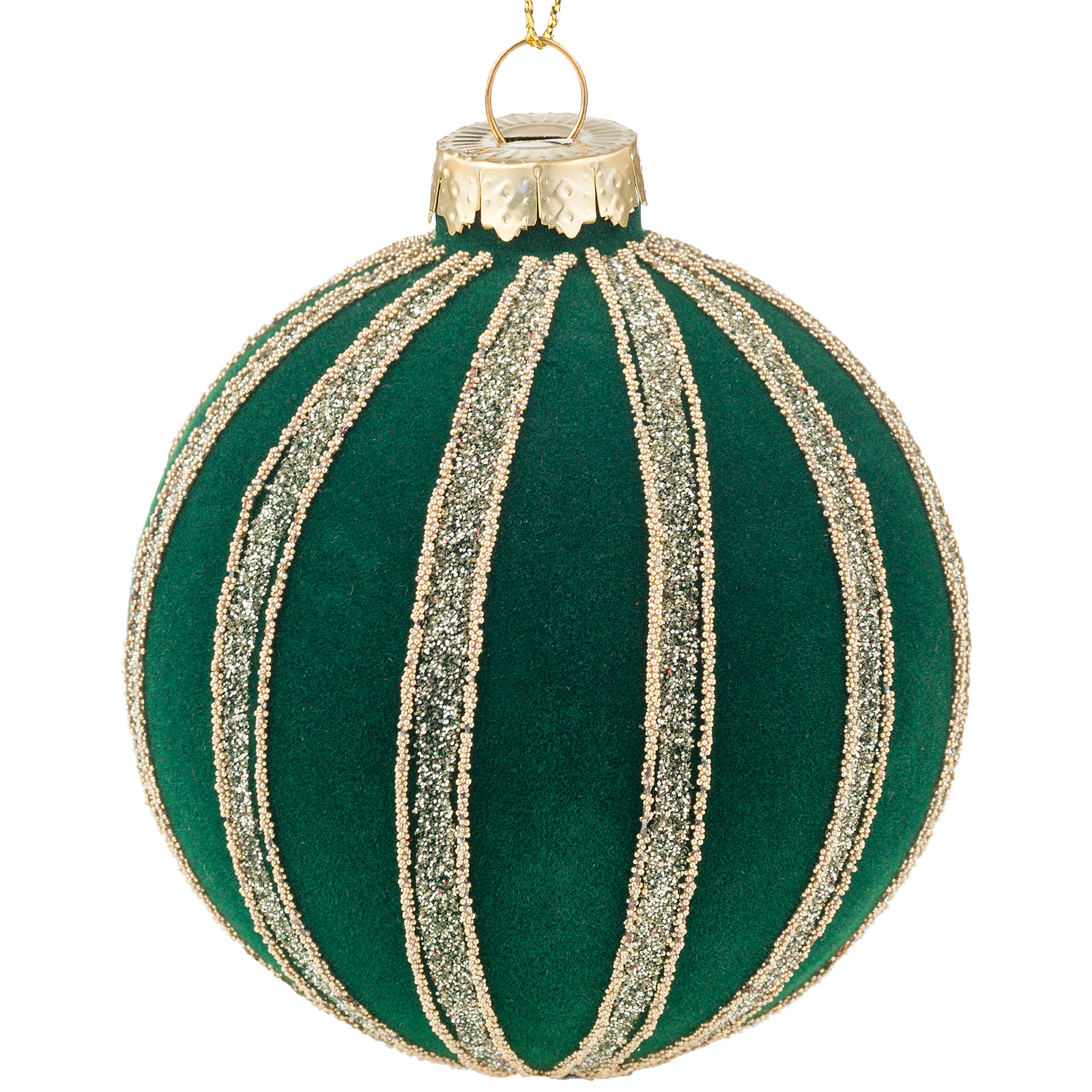 Изображение товара Елочная игрушка Луковка бархат стекло D8 см многоцветная стильное украшение