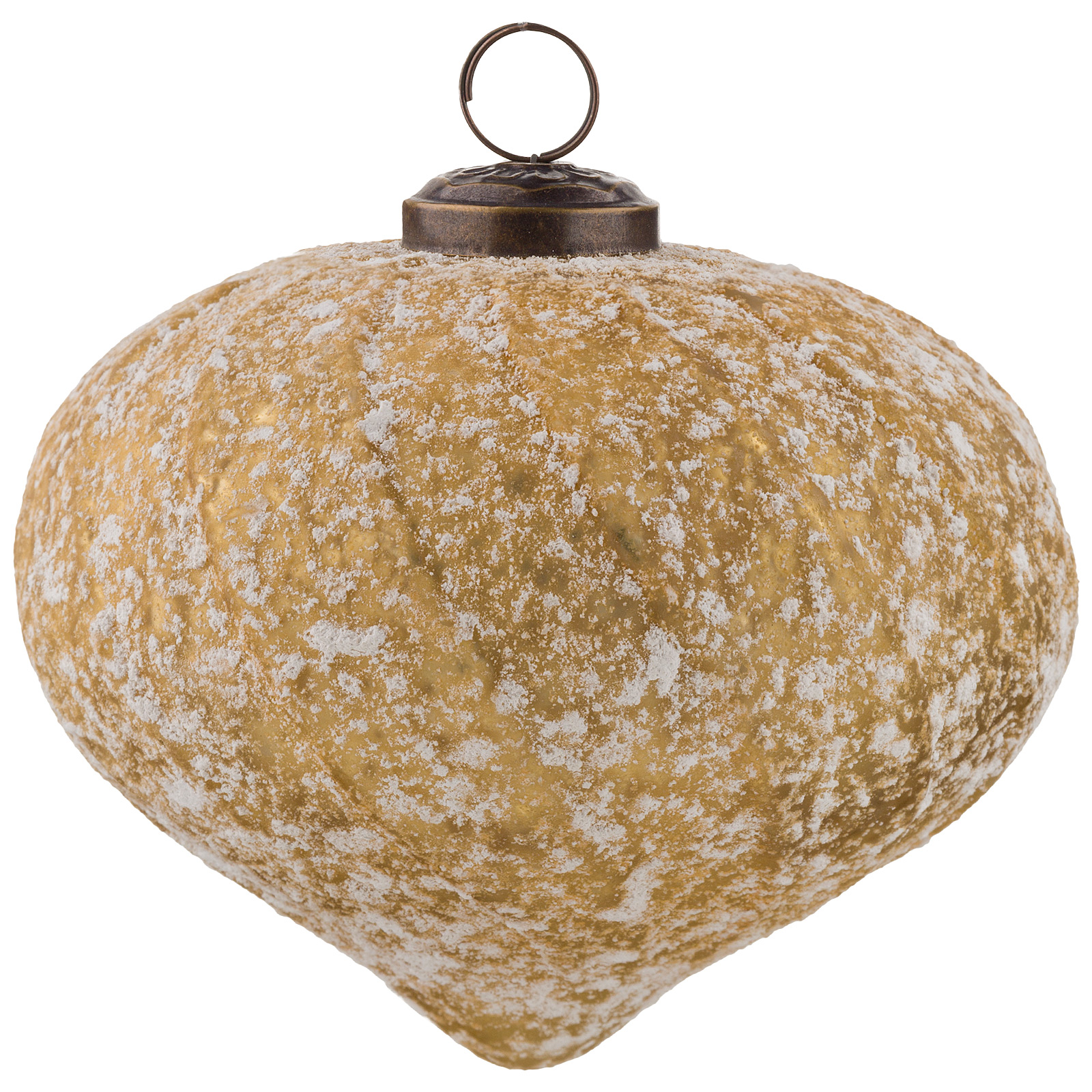 Изображение товара Елочная игрушка Луковка стекло D13 см золотистая