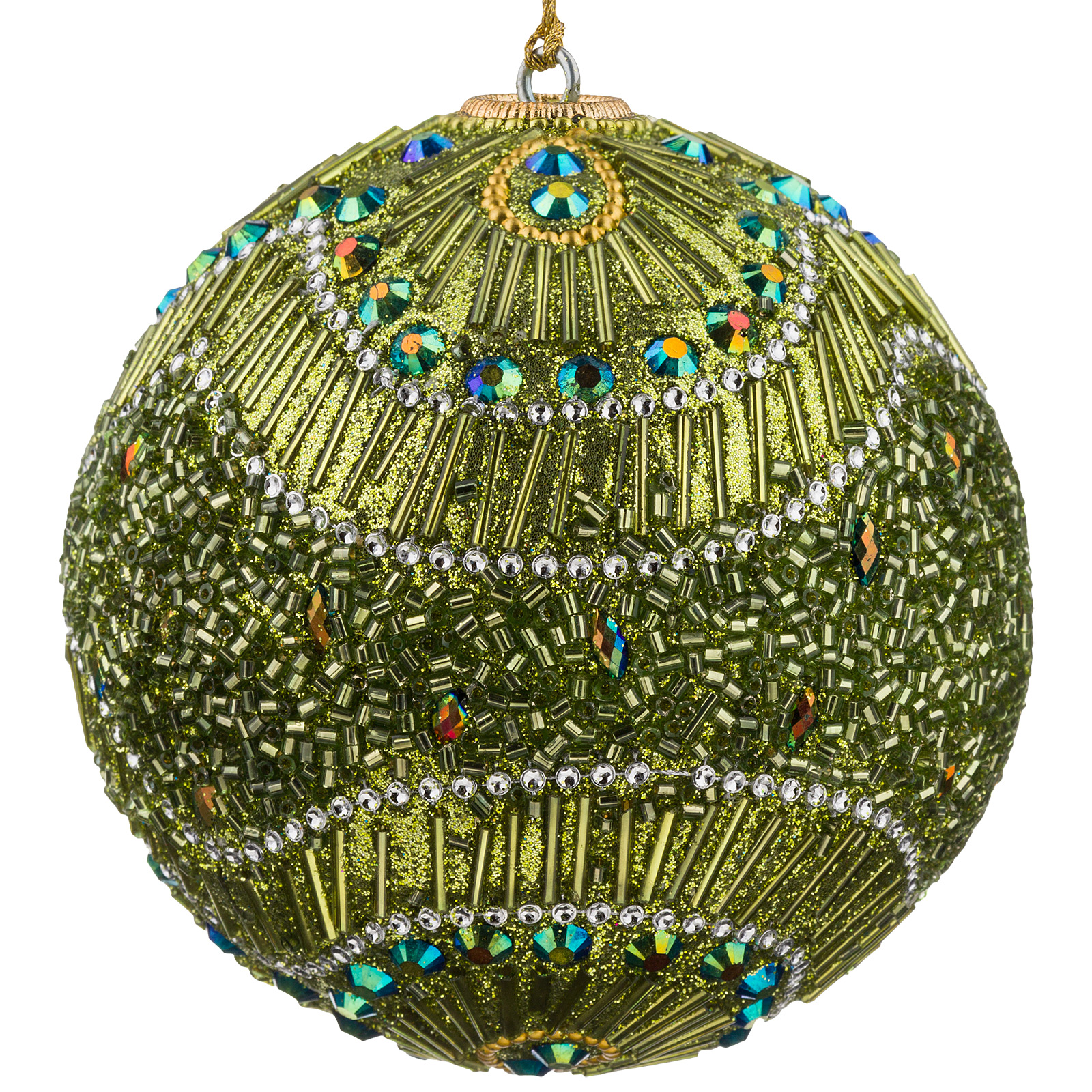 Изображение товара Елочная игрушка Шар бархат бисер D10 см