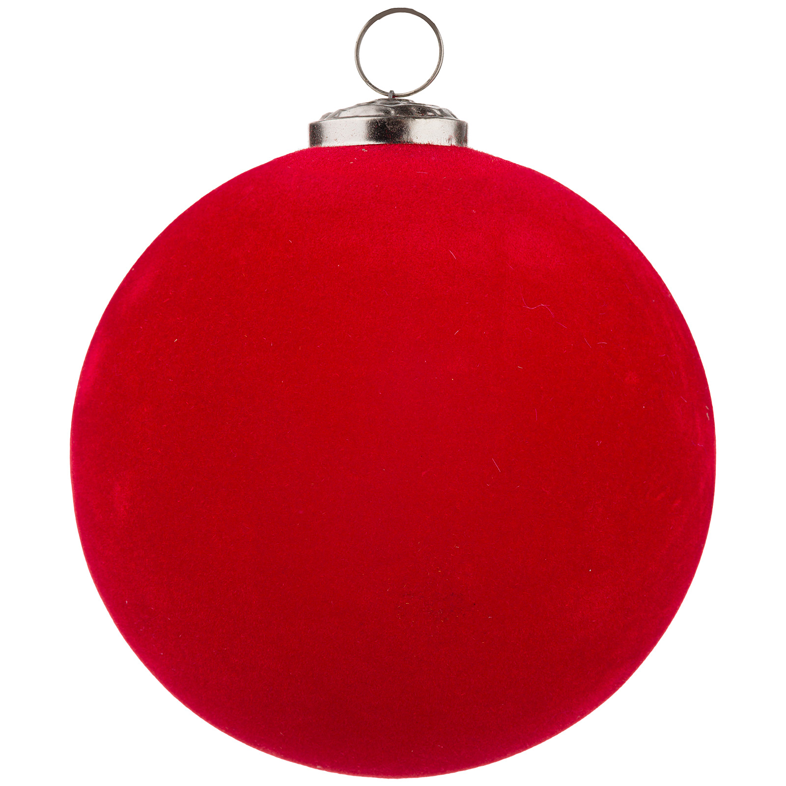 Изображение товара Елочная игрушка Шар бархат стекло D13 см red красная декоративная