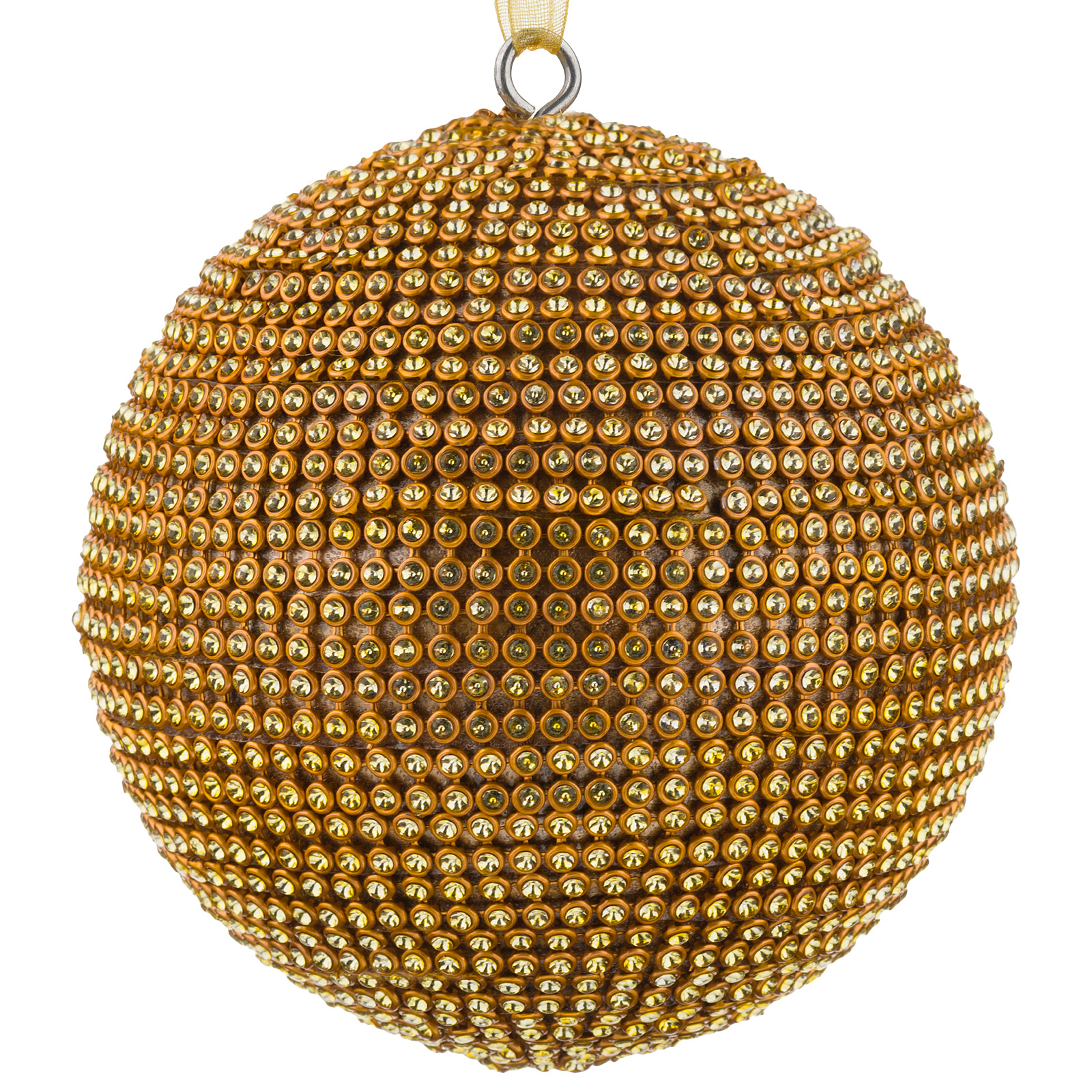 Изображение товара Золотистая елочная игрушка Шар бисер D10 см
