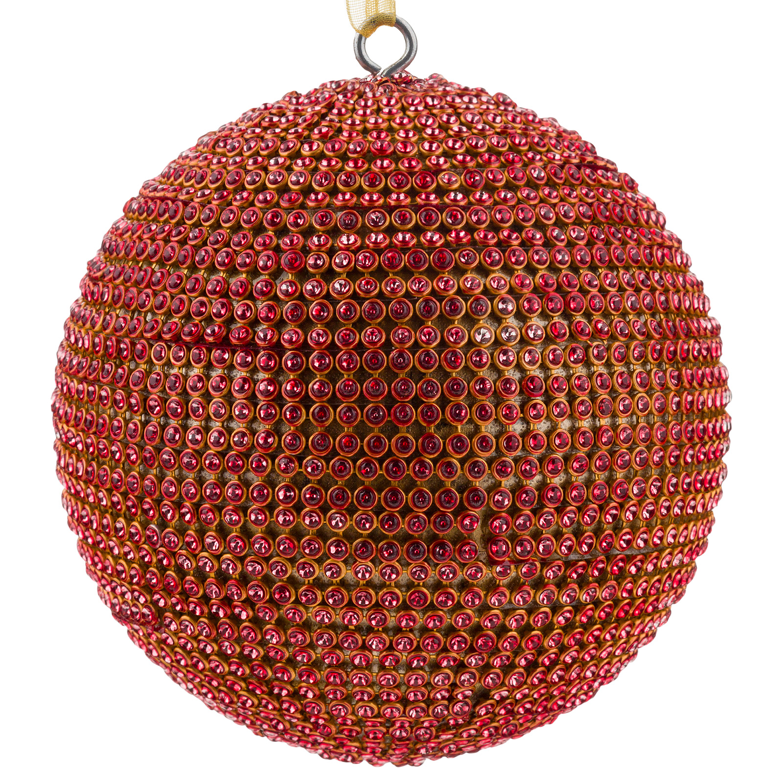 Изображение товара Красная елочная игрушка Шар бисер D10 см