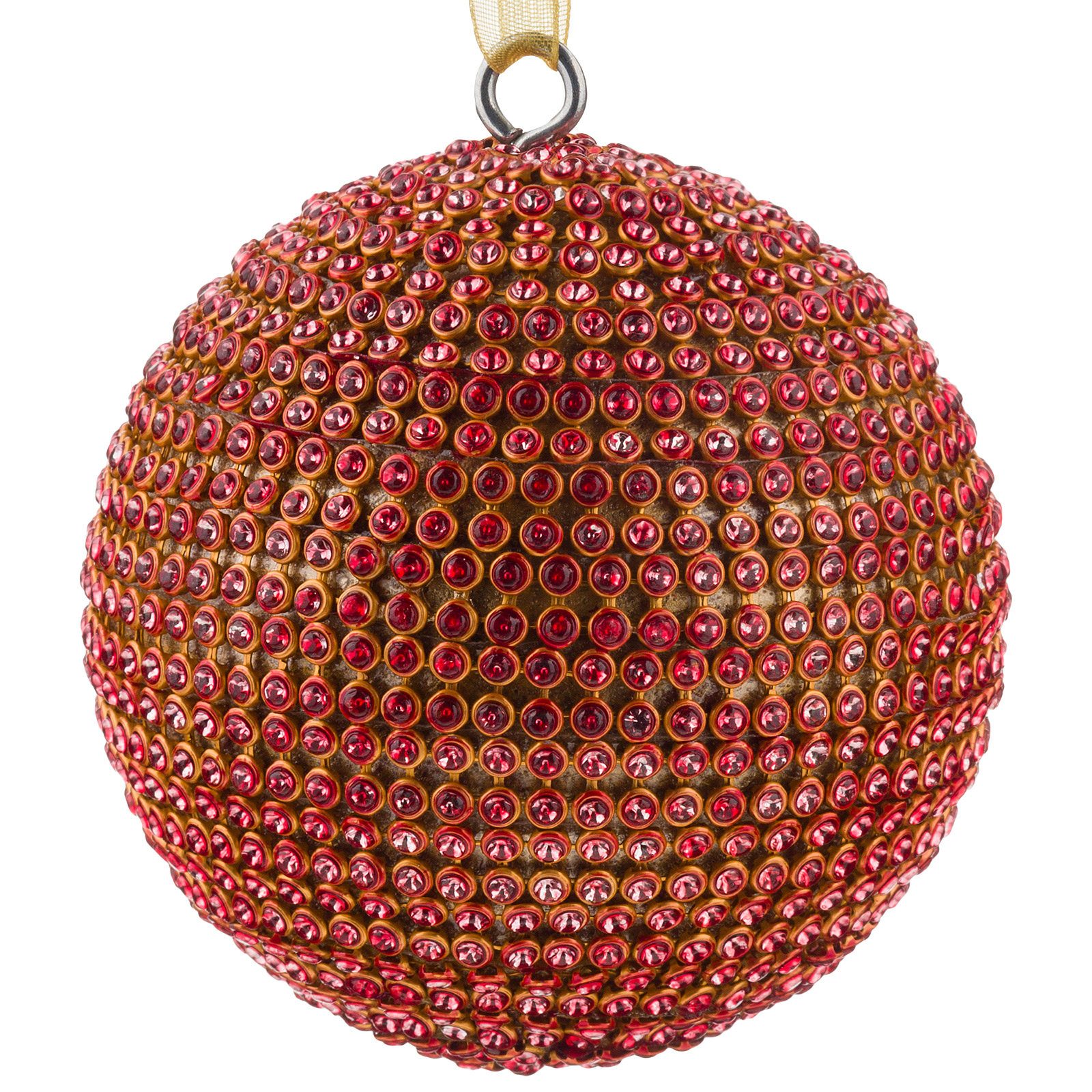Изображение товара Красная елочная игрушка шар бисер 8 см от X-mas Club