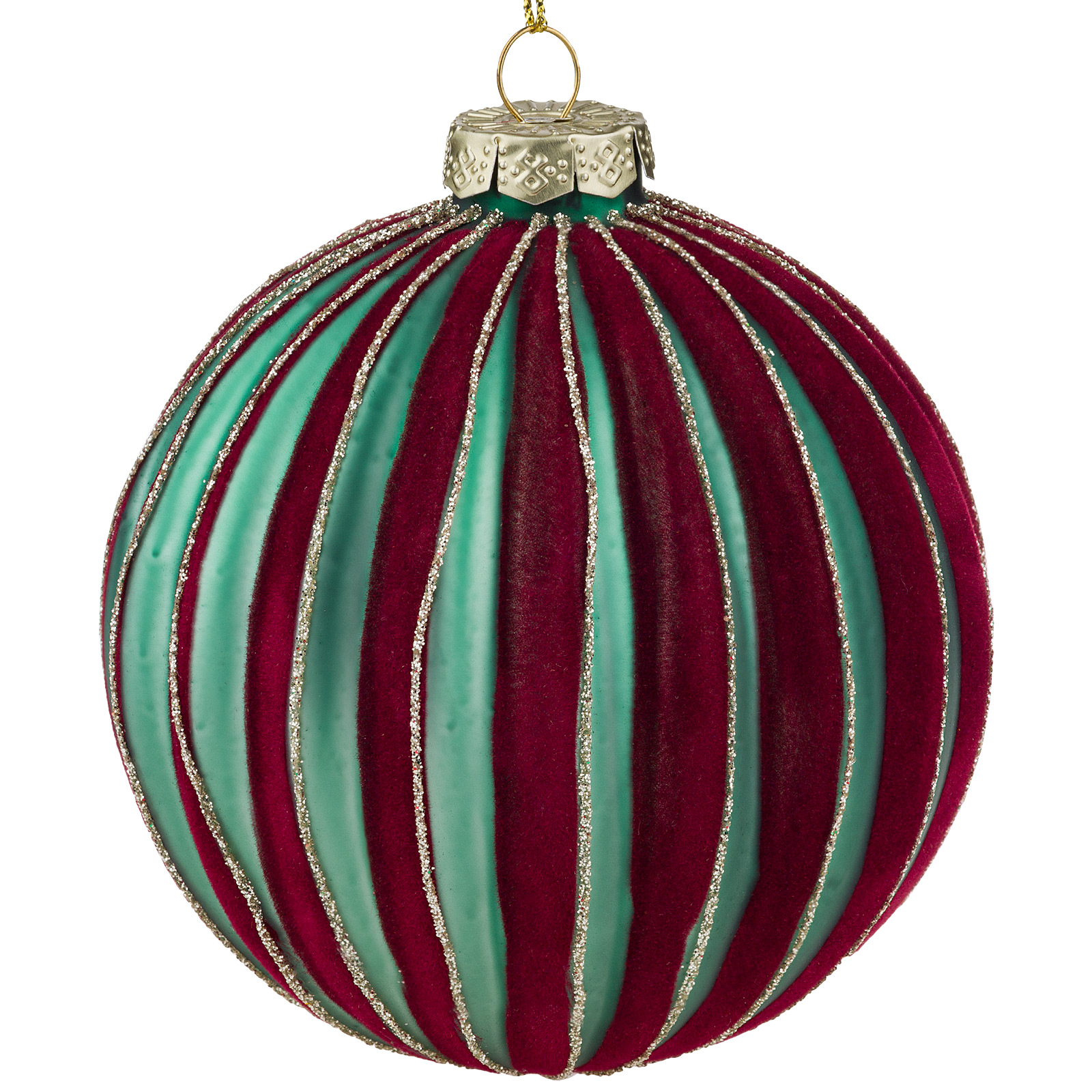 Изображение товара Двухсторонняя елочная игрушка Шар стекло D10 см