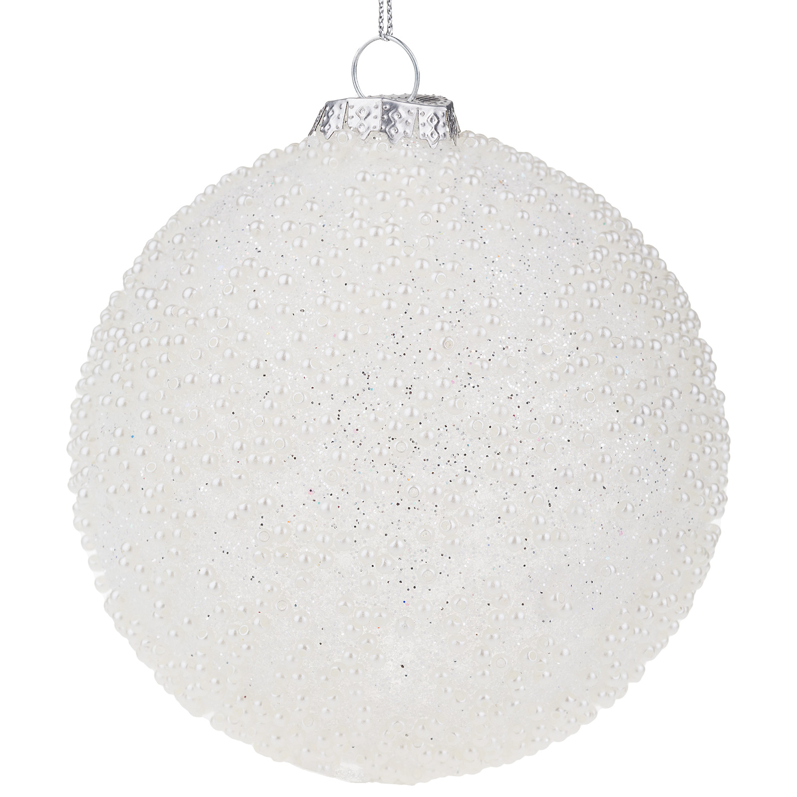 Изображение товара Пупырчатая елочная игрушка Шар стекло D10 см розовая праздничная декорация