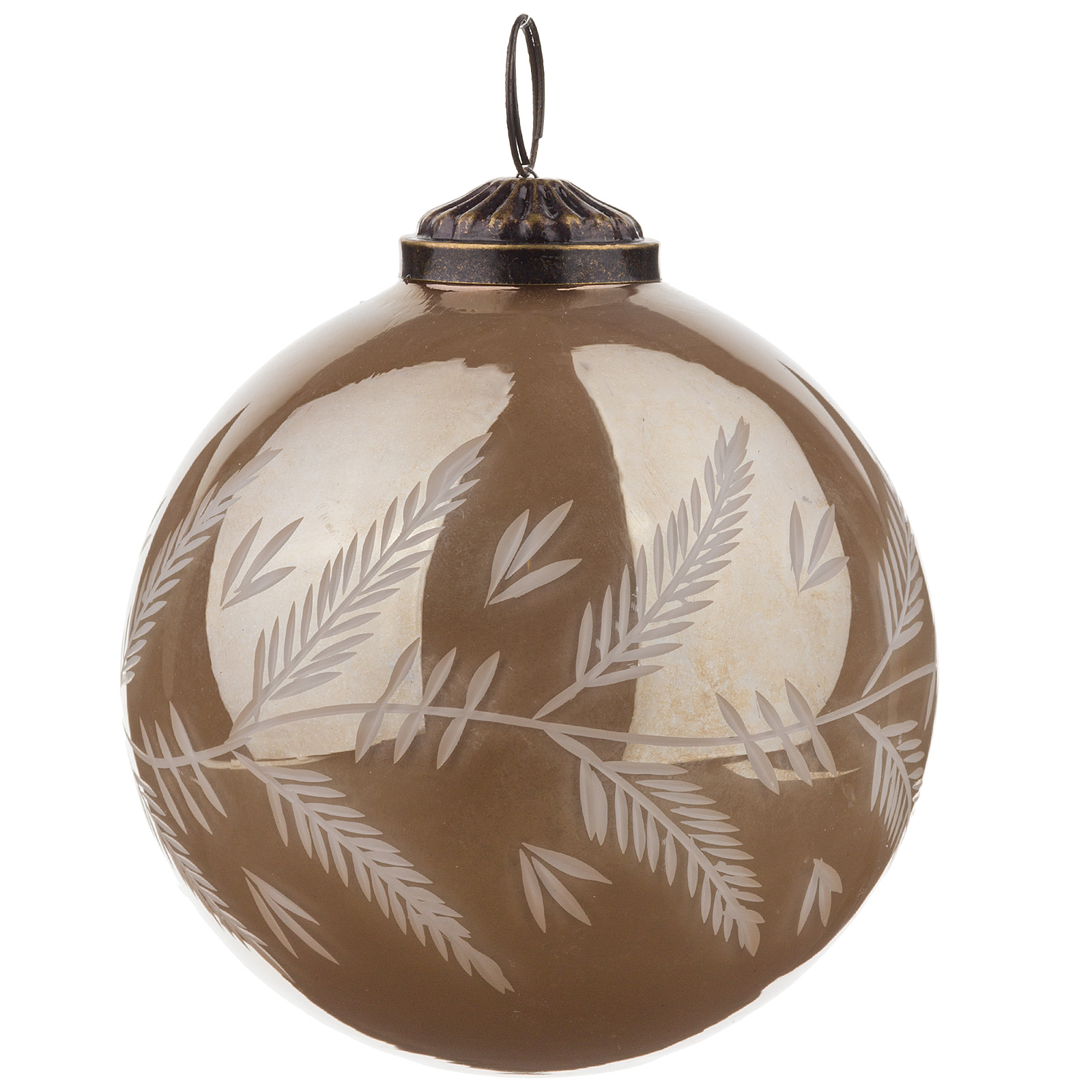 Изображение товара Стеклянная елочная игрушка шар с гравировкой D10 см X-mas Club