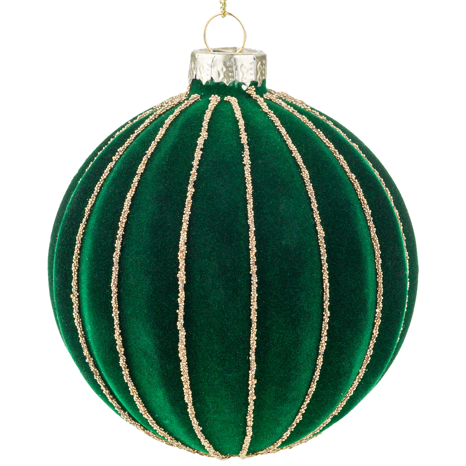 Изображение товара Бархатная елочная игрушка Шар стекло D8 см - стильный декор