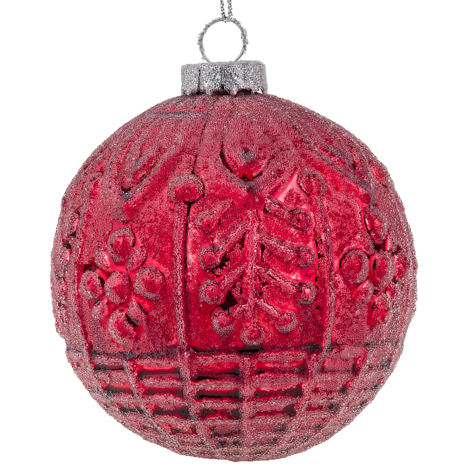 Изображение товара Красная елочная игрушка Шар стекло D8 см - X-mas Club