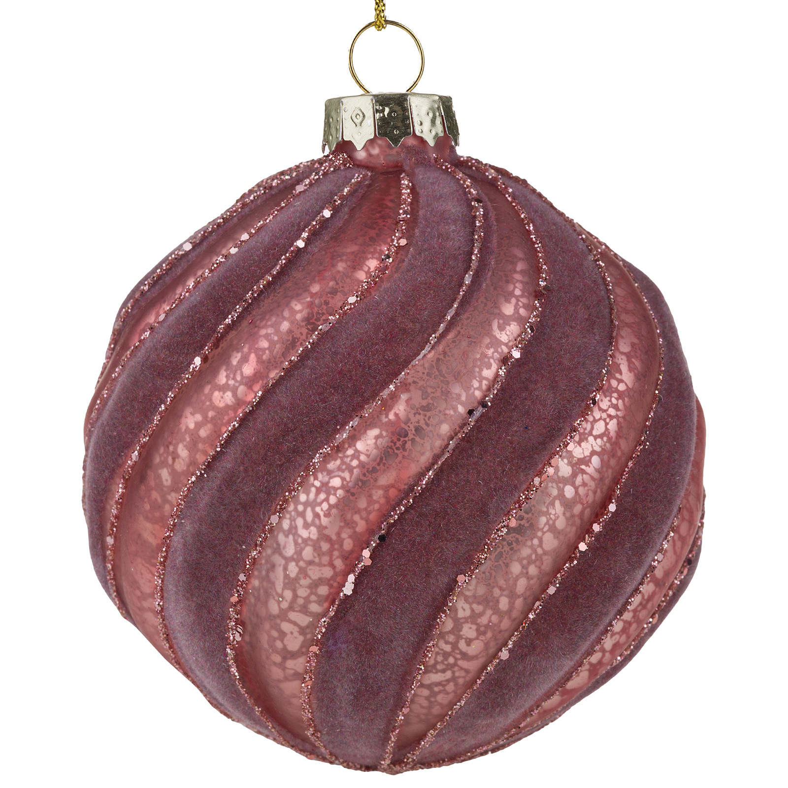 Изображение товара Розовая елочная игрушка Шар стекло D8 см от X-mas Club