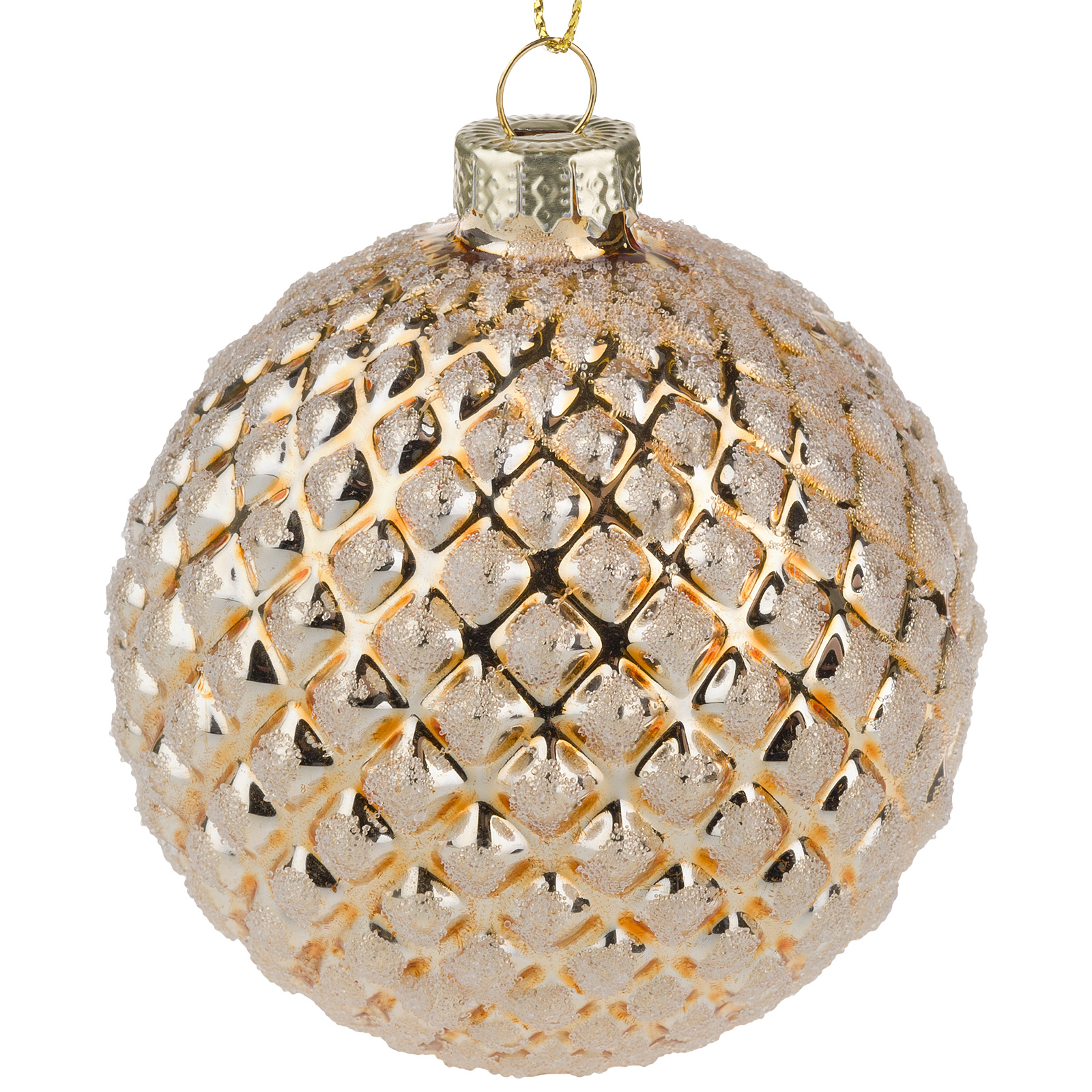 Изображение товара Заснеженная елочная игрушка Шар стекло D8 см от X-mas Club