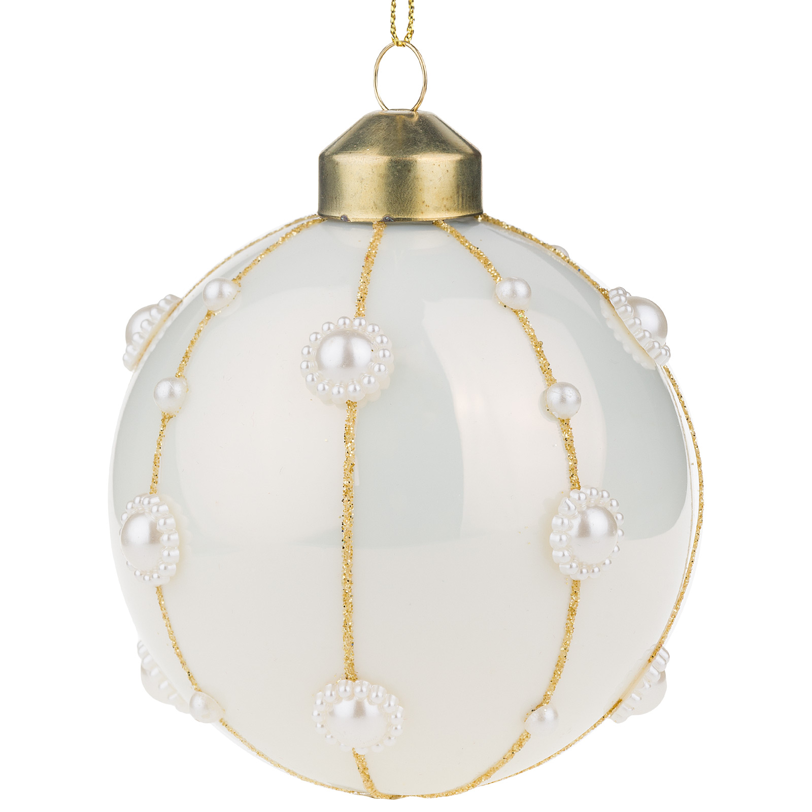 Изображение товара Переливающаяся елочная игрушка Шар стекло D8 см праздничное украшение