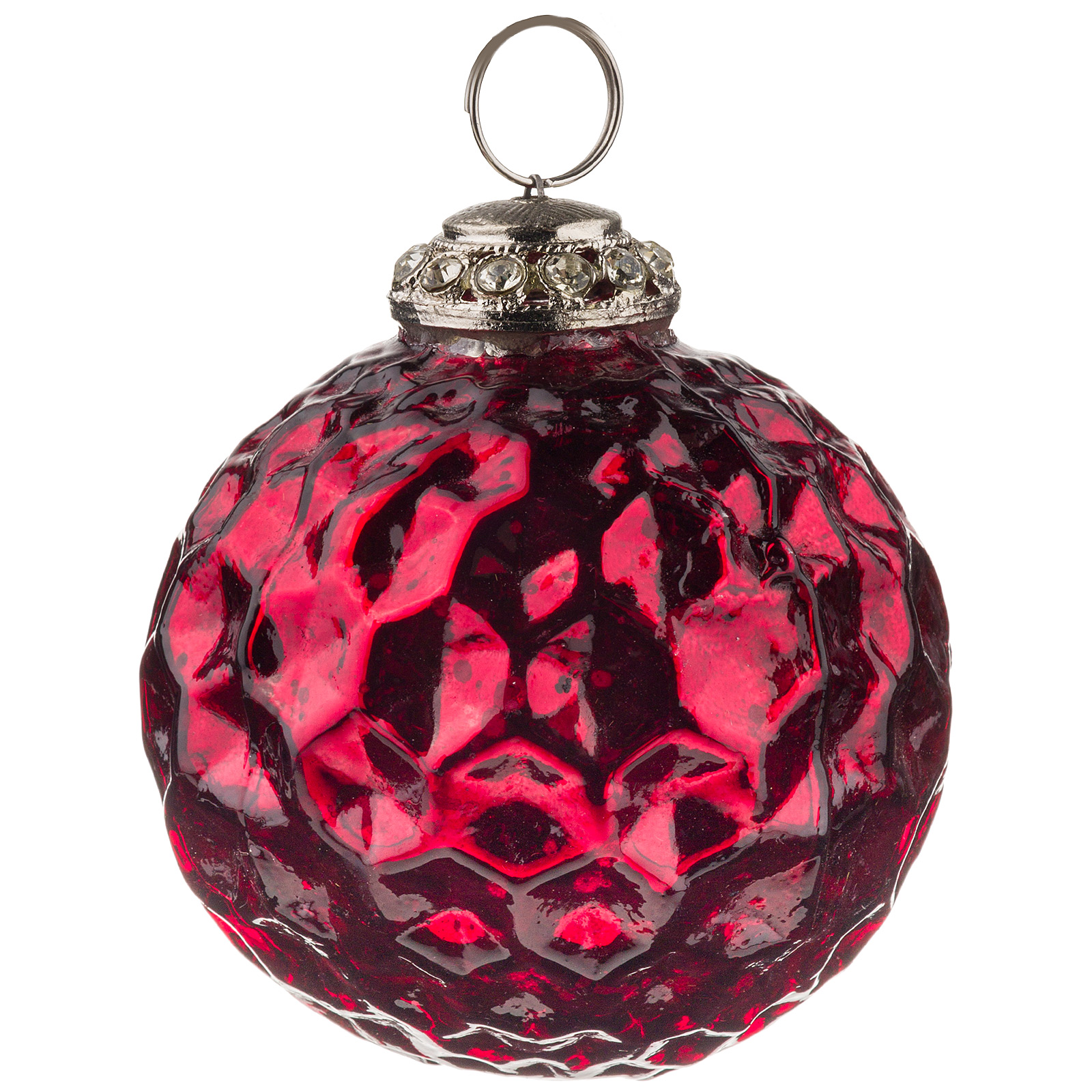 Изображение товара Елочная игрушка с сотами Шар стекло D8 см яркое праздничное украшение