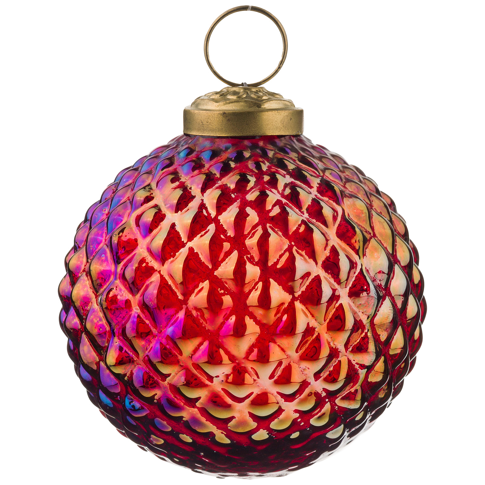 Изображение товара Текстурированная елочная игрушка Шар стекло D8 см роскошный декор для Нового года