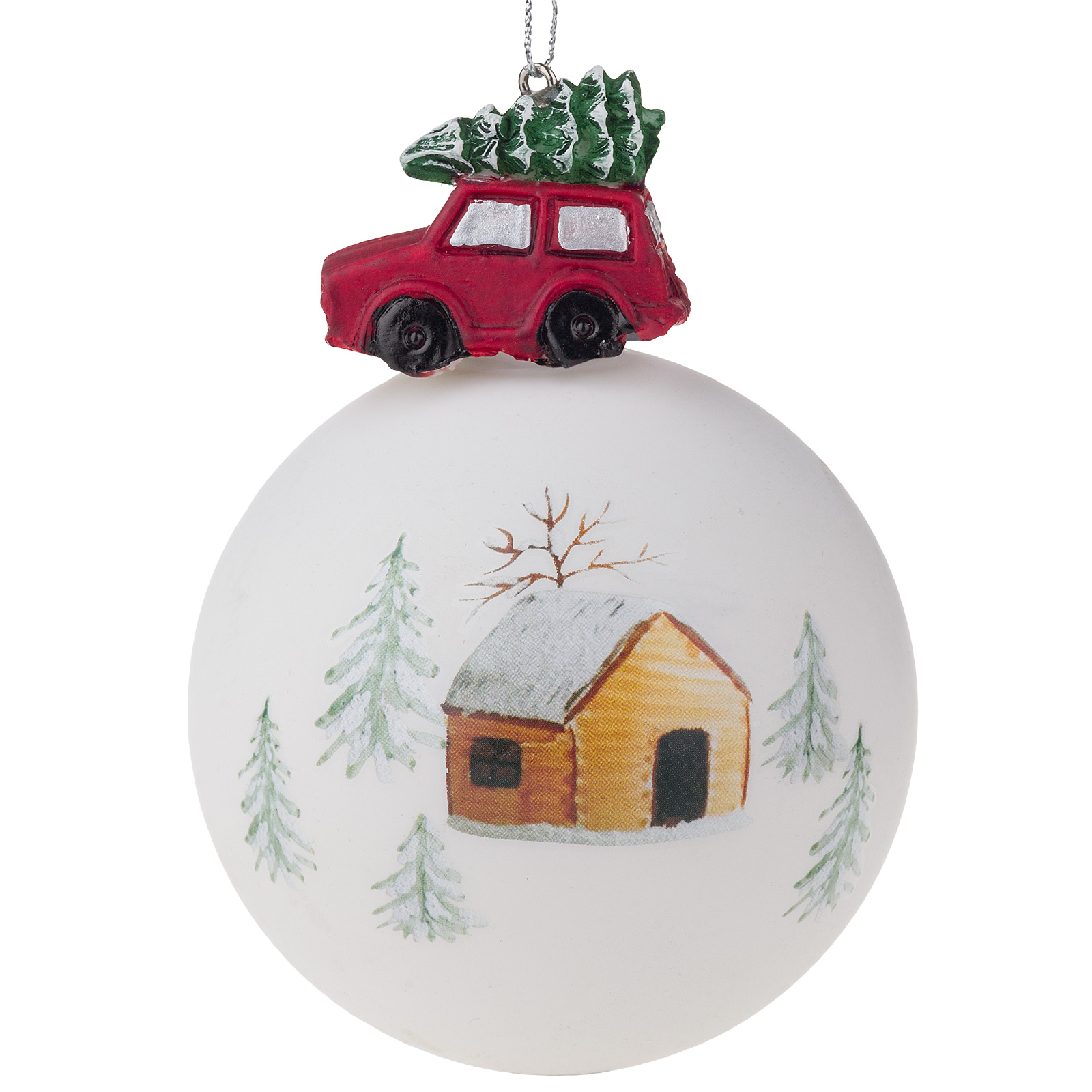 Изображение товара Елочная игрушка Шар стекло D8xH11 см - праздничное украшение