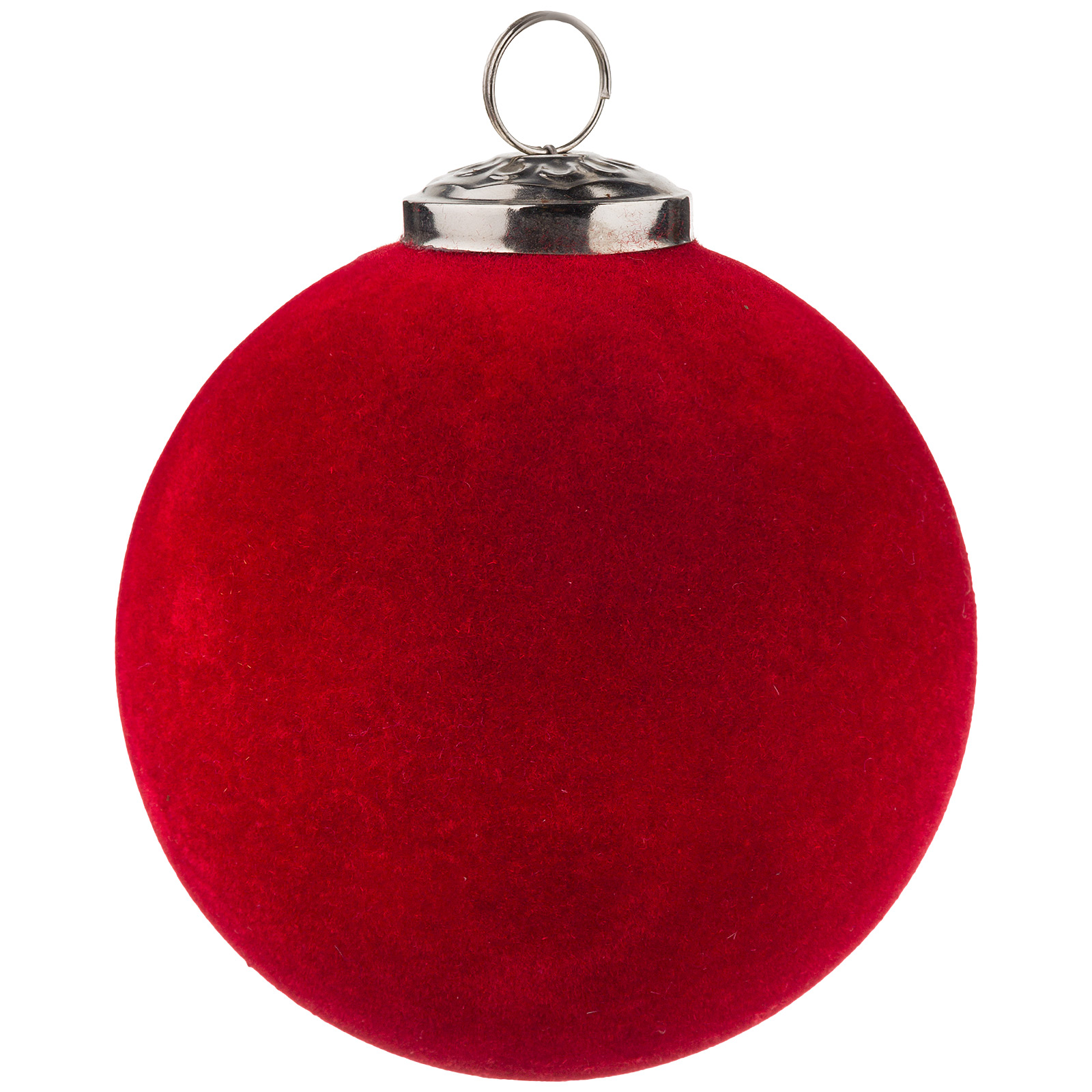 Изображение товара Елочная игрушка Шар стекло бархат D10 см - красная