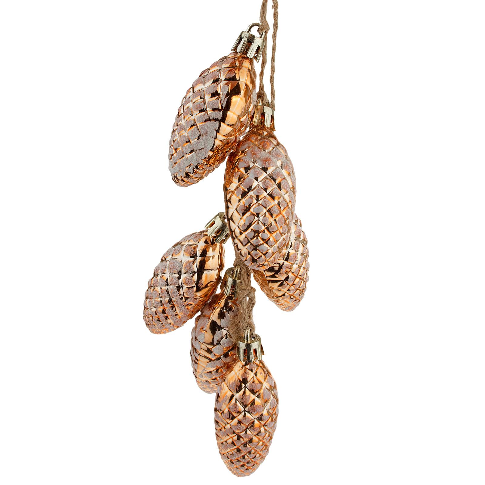 Изображение товара Елочная игрушка из пластика Шишка в связке H7 см 6 штук яркое украшение