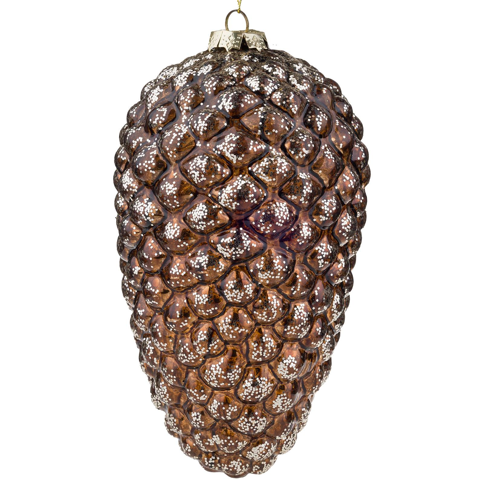 Изображение товара Елочная игрушка Шишка стекло 12 см - праздничное украшение