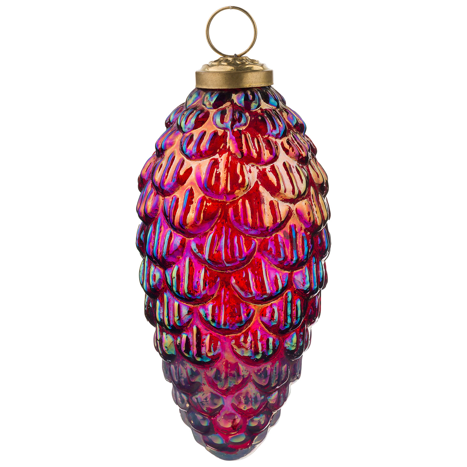 Изображение товара Елочная игрушка из стекла Шишка H13 см яркое праздничное украшение